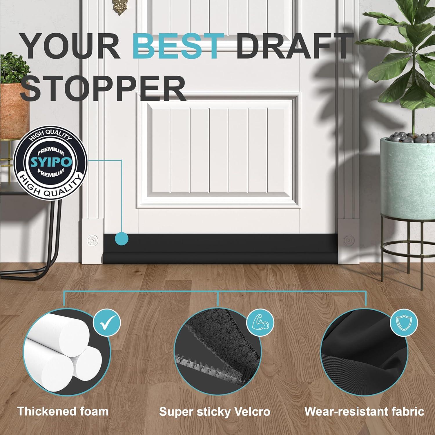 Tapón de Corrientes de Aire SYIPO 92.9 cm Ajustable Negro