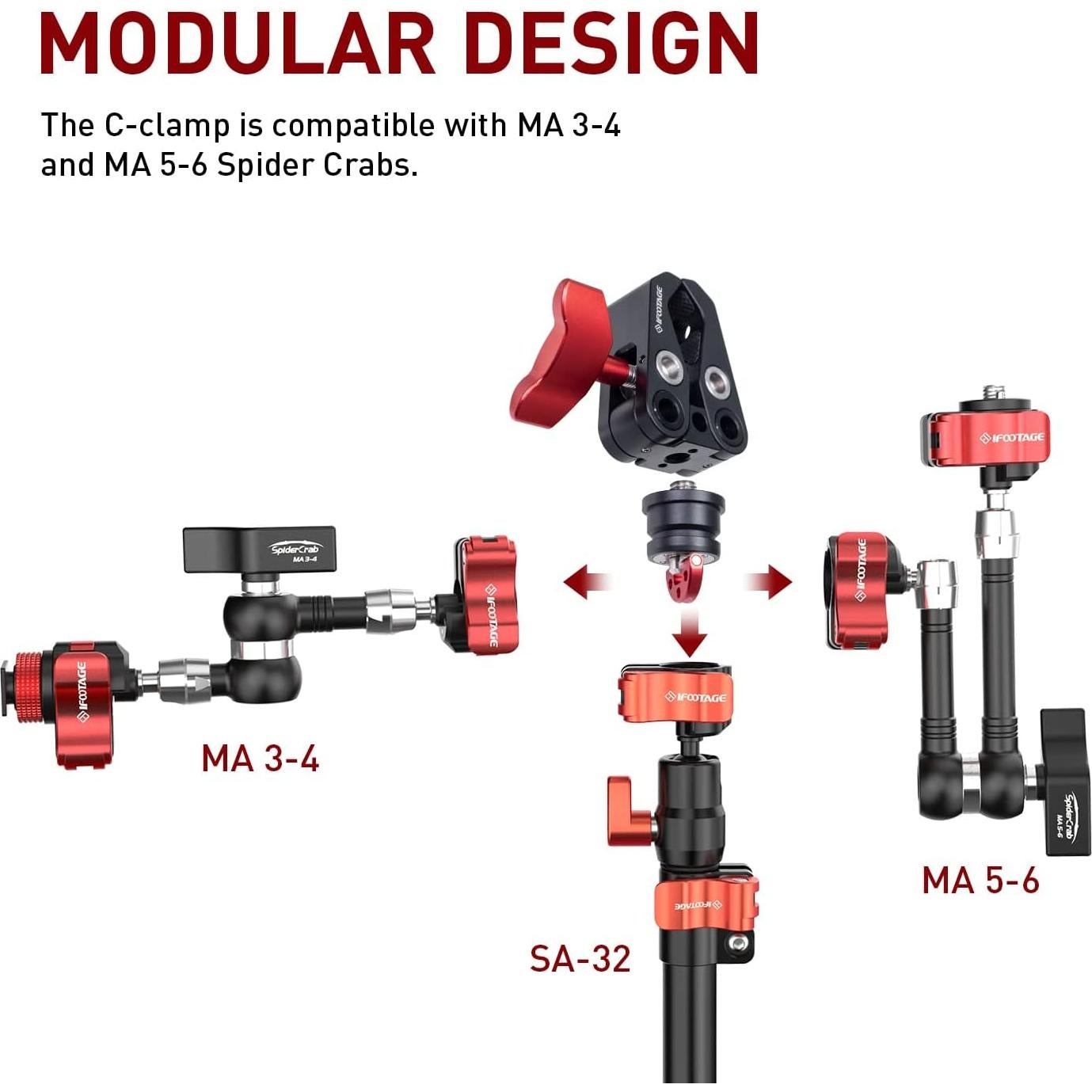 Soporte de Varilla IFOOTAGE SA-32 Ajustable 52.8-81.3 cm