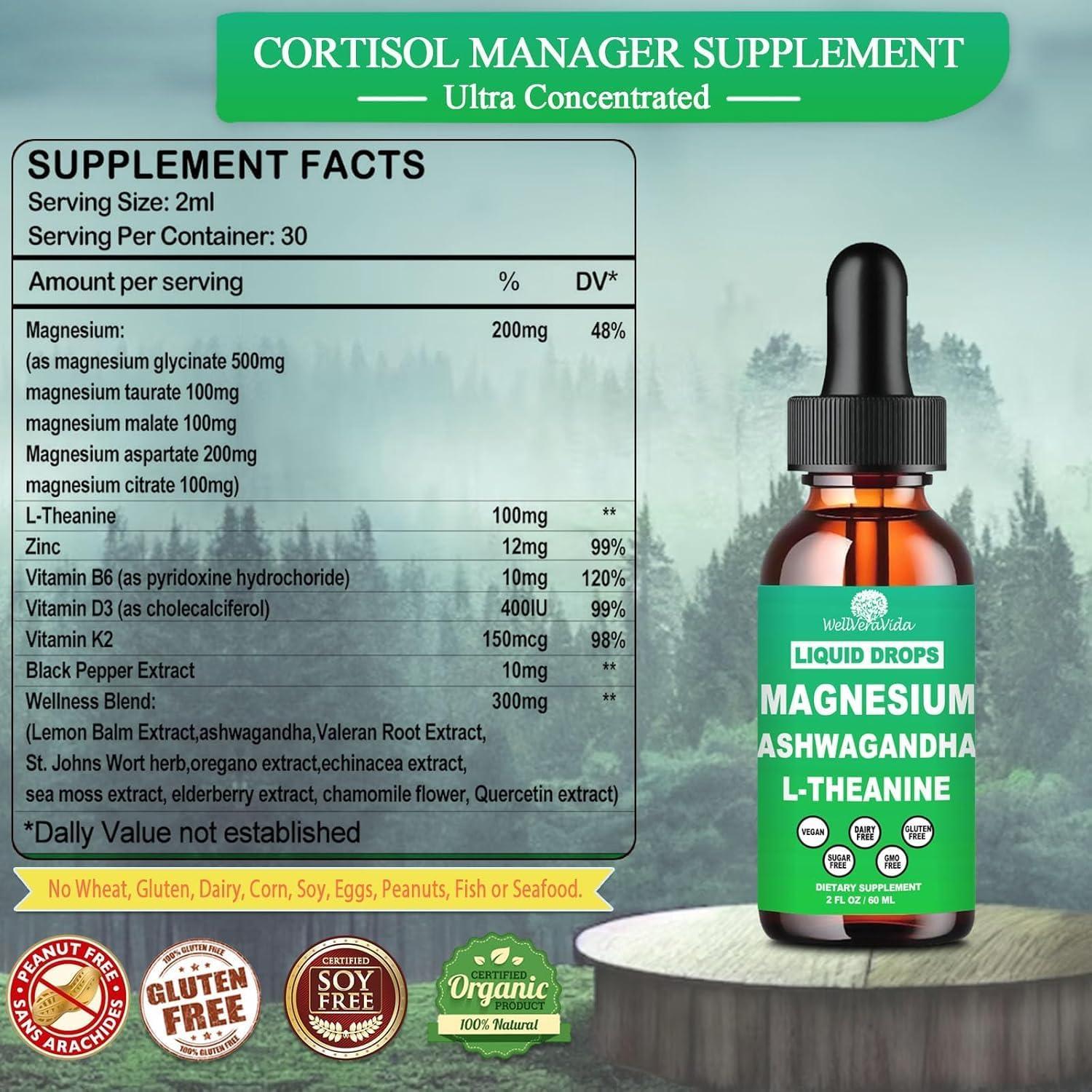 Suplemento Líquido de Cortisol WellVeraVida 60ml Limonada