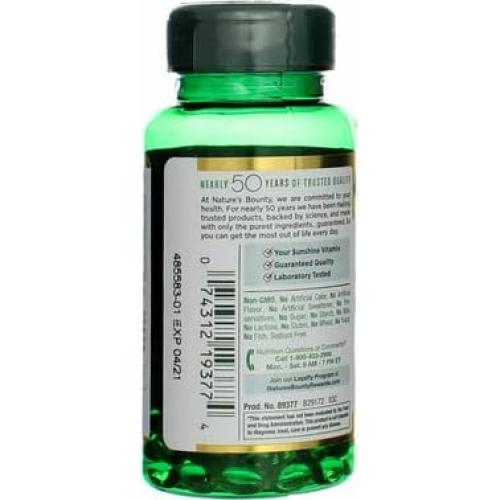 Suplemento de Vitamina D3 Nature's Bounty 5000 IU 100 Cápsulas