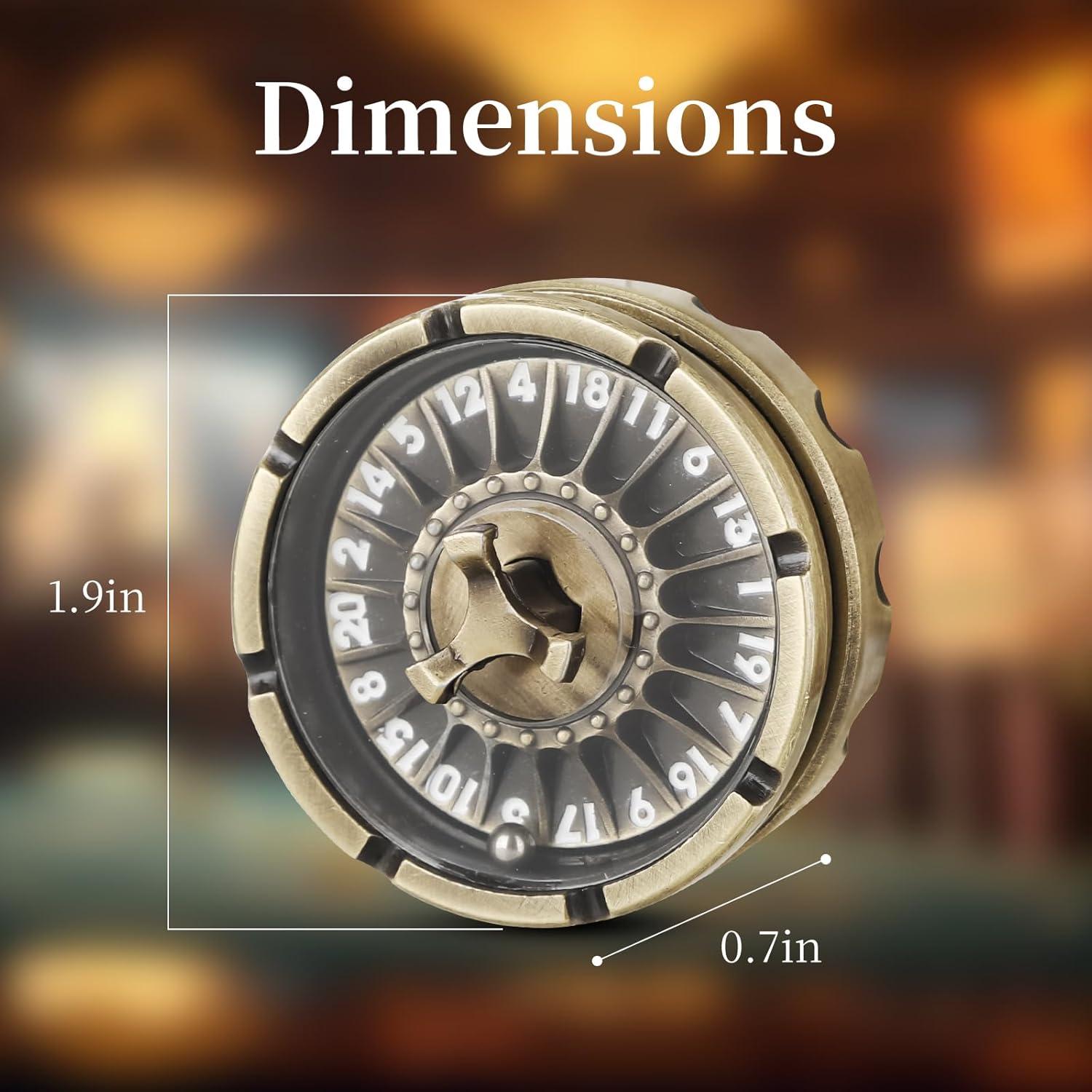 Juego de Dados DND con Rueda de Ruleta GemLore - D20 Metal