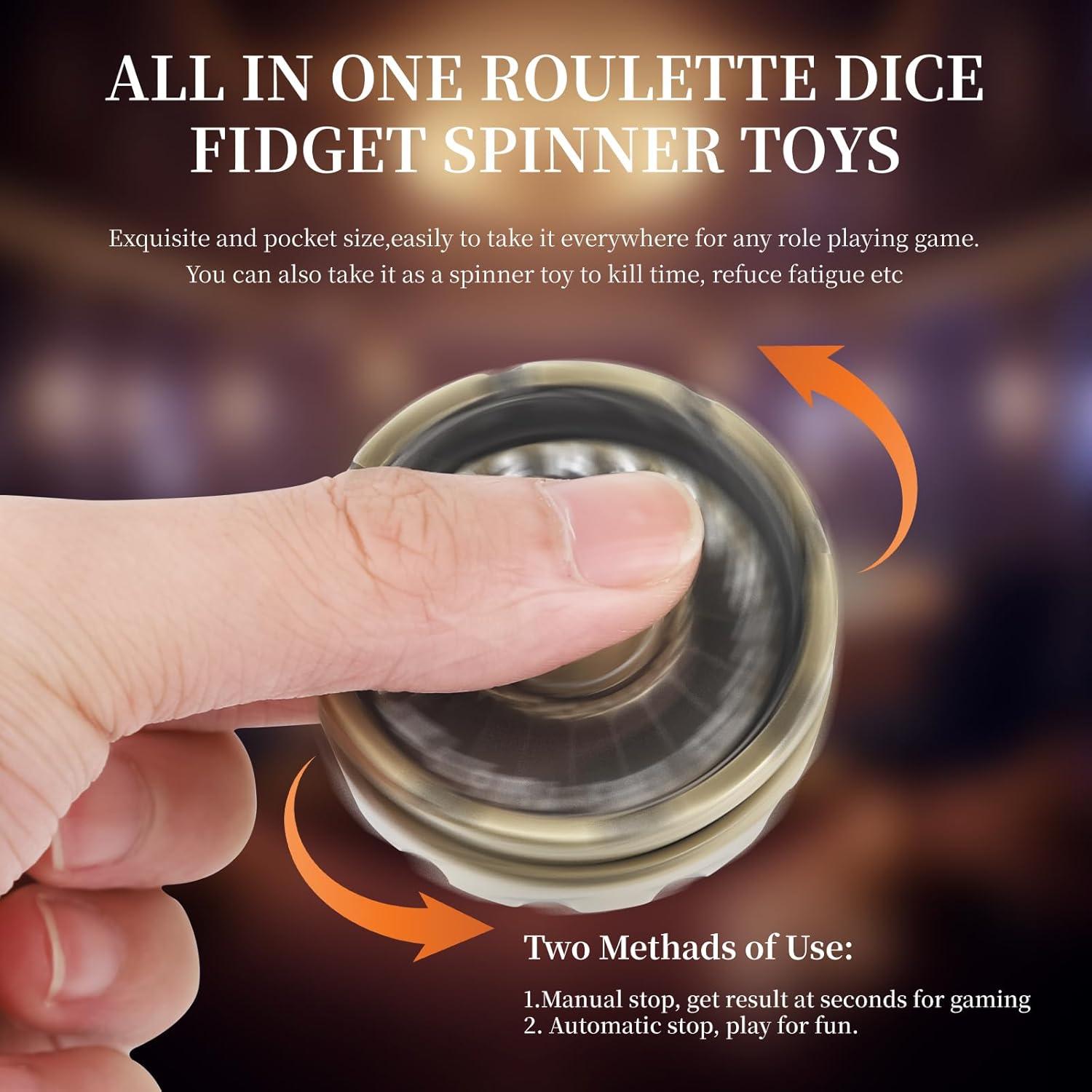 Juego de Dados DND con Rueda de Ruleta GemLore - D20 Metal