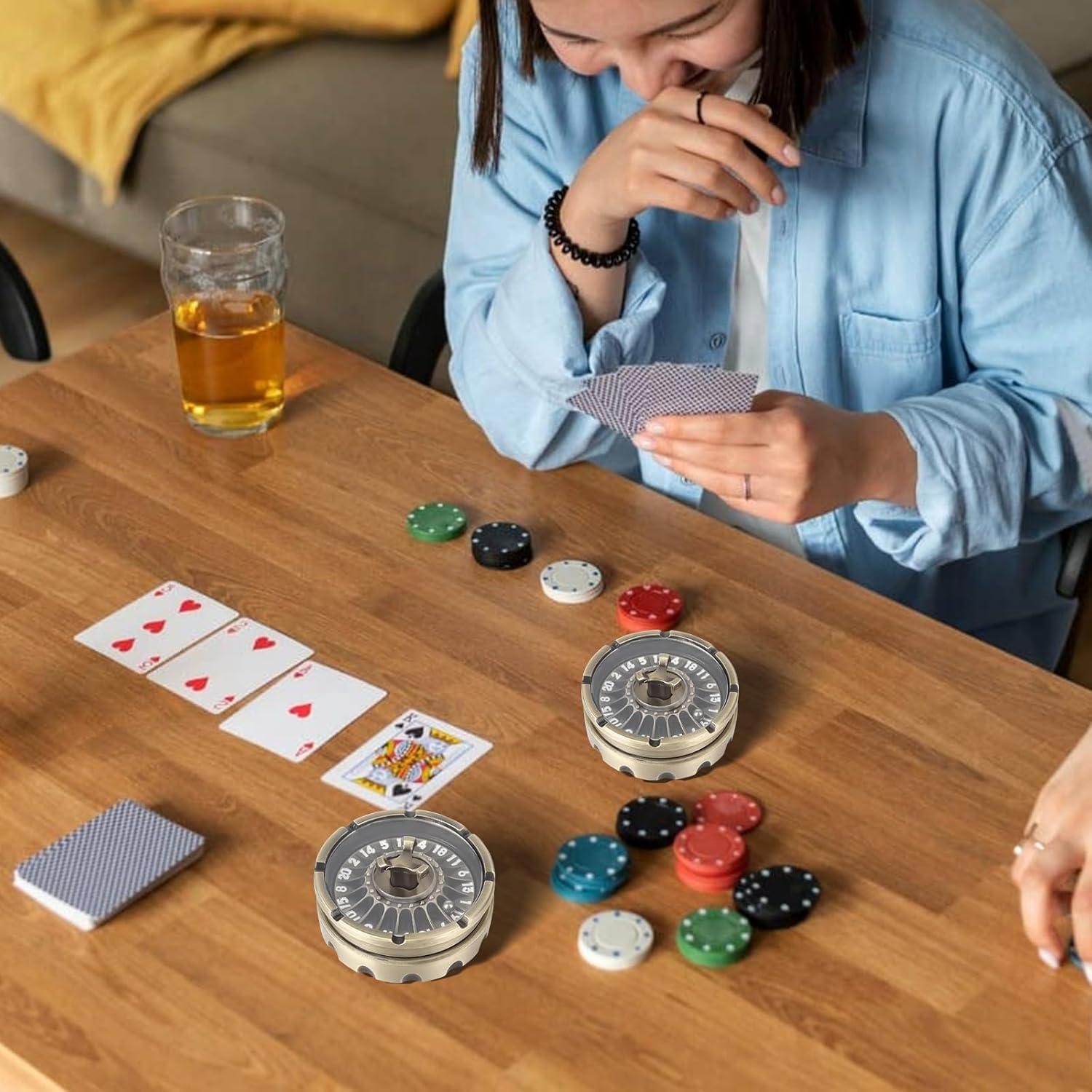 Juego de Dados DND con Rueda de Ruleta GemLore - D20 Metal