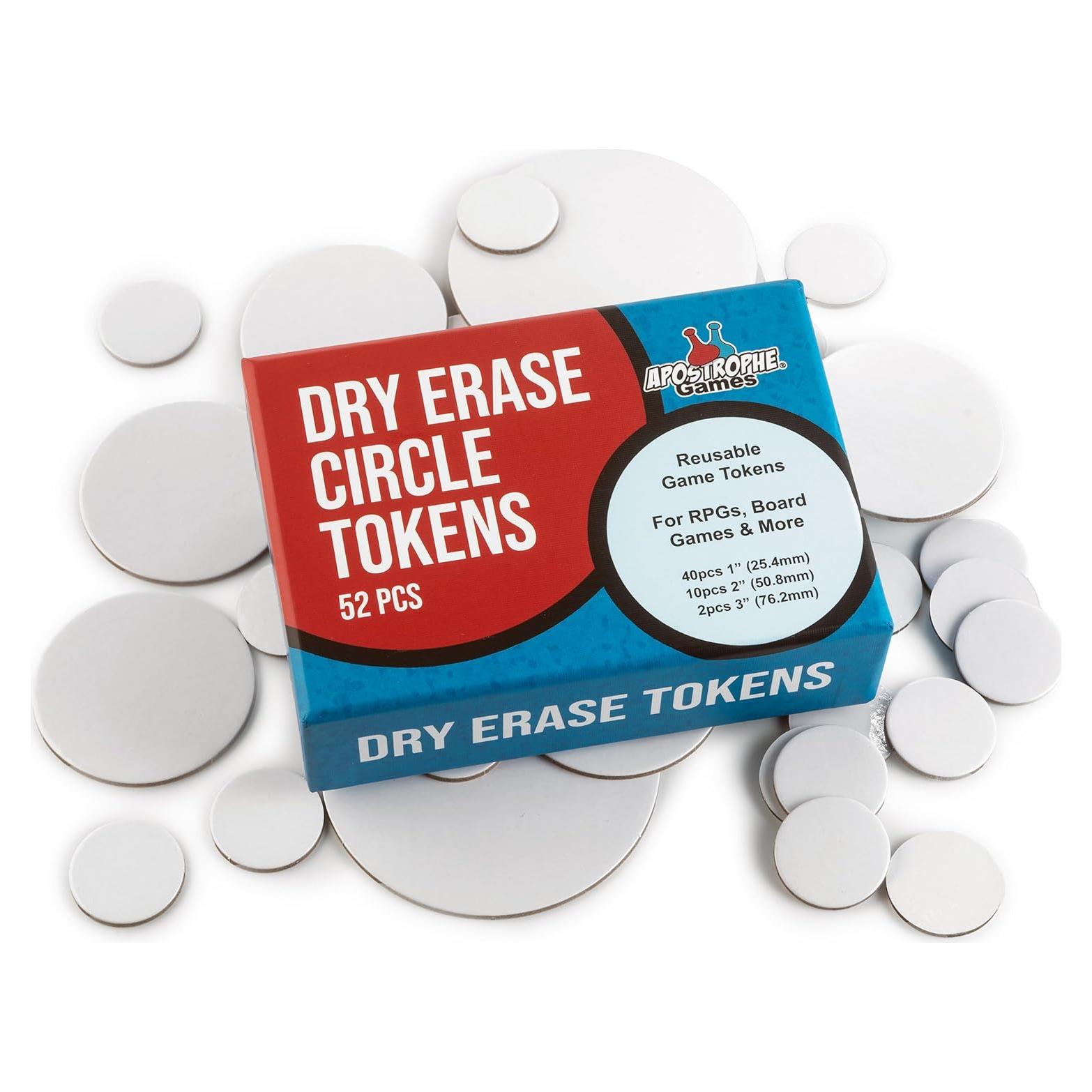Fichas de Borrado en Seco Apostrophe Games - 52 Piezas Reutilizables