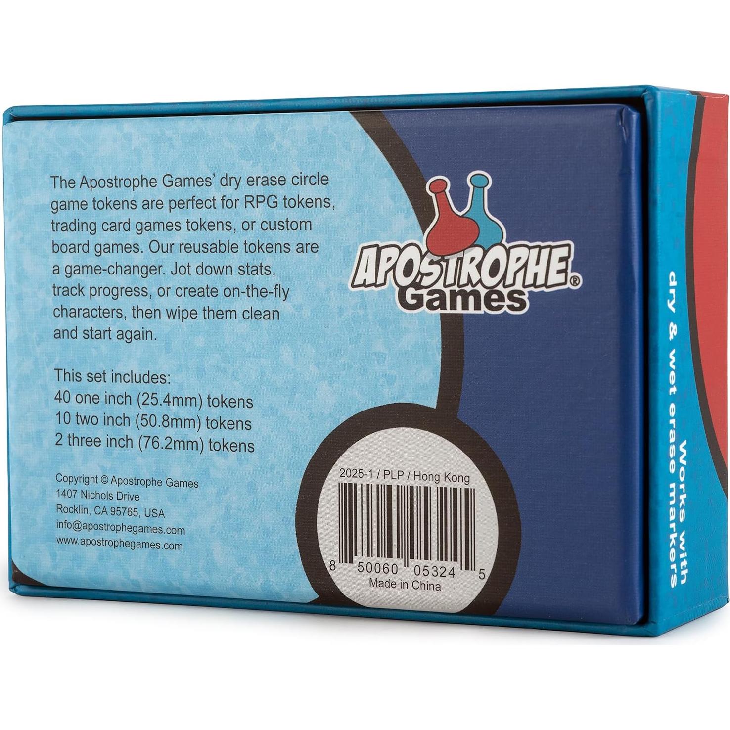 Fichas de Borrado en Seco Apostrophe Games - 52 Piezas Reutilizables