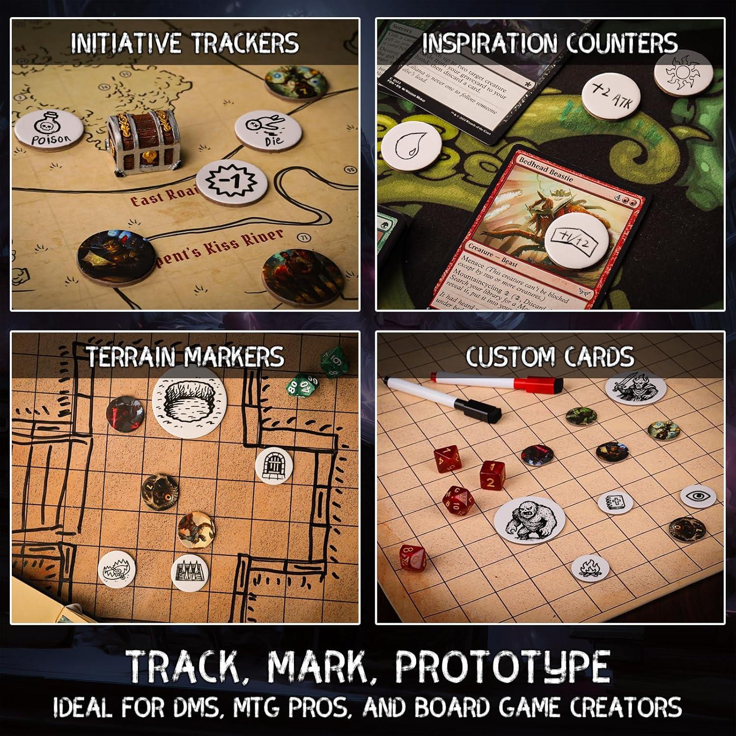 Juego de Fichas RPG CZYY - 192 PCS Reutilizables para DND