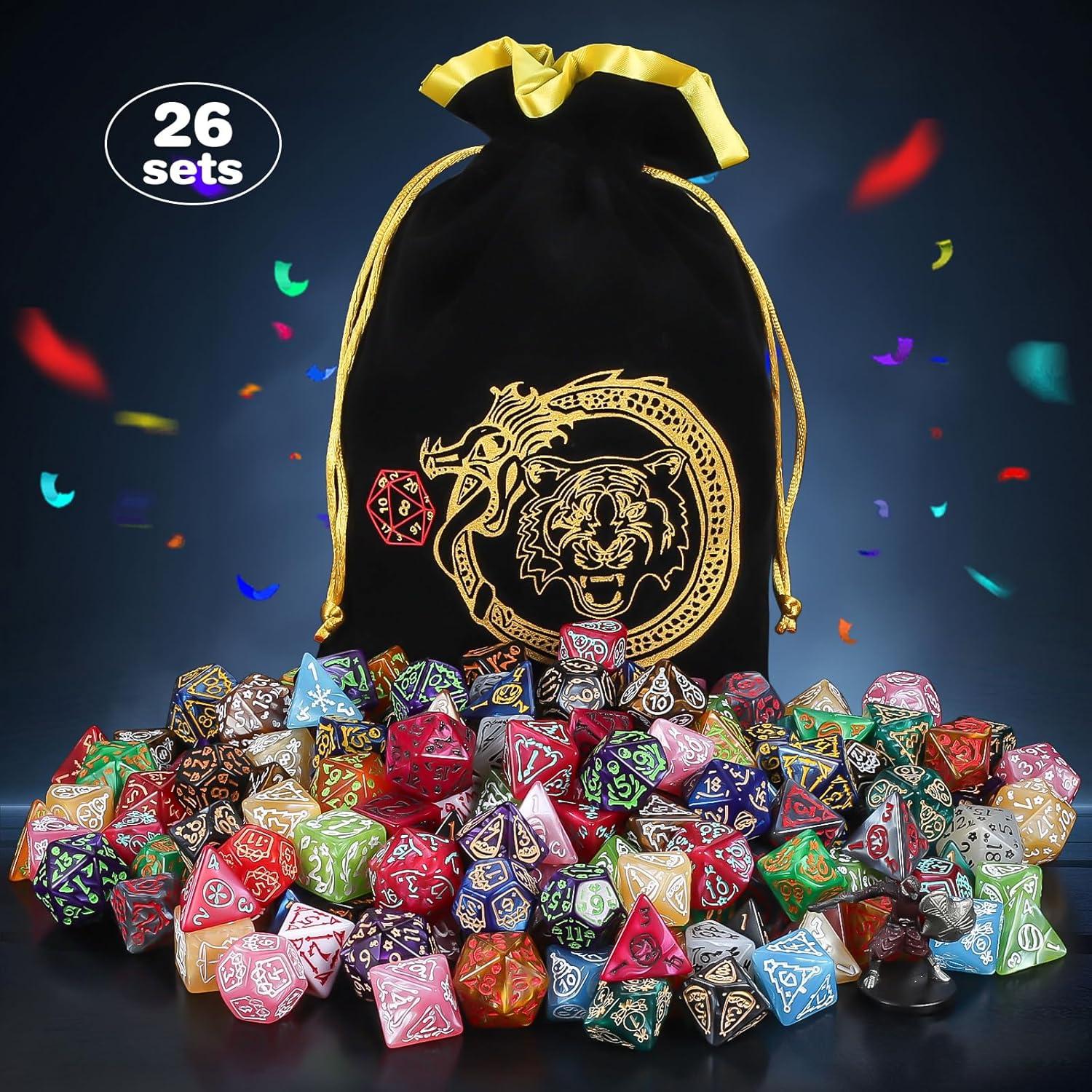 Conjunto de Dados Poliedricos CiaraQ - 182 Piezas para D&D