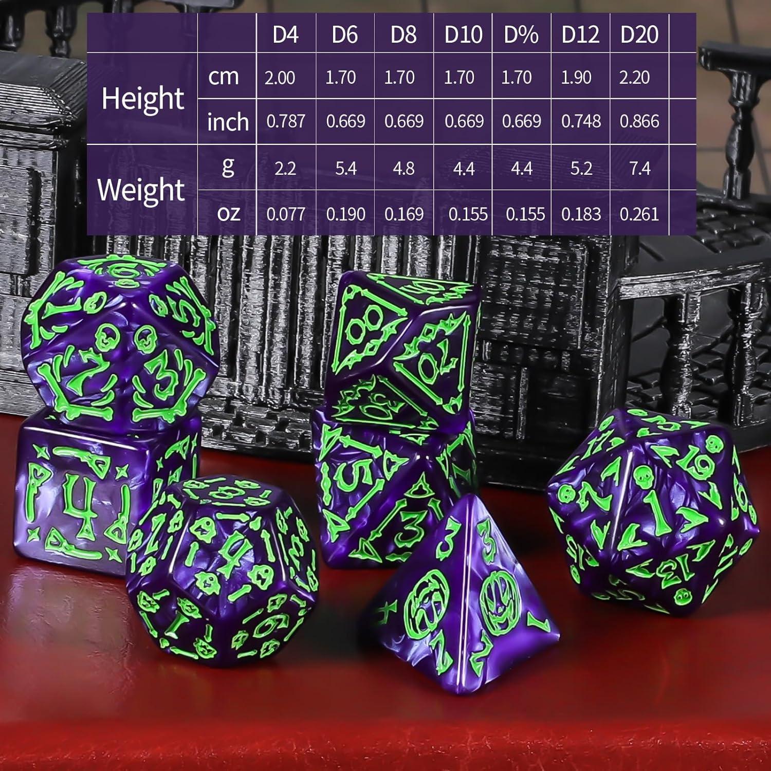 Conjunto de Dados Poliedricos CiaraQ - 182 Piezas para D&D