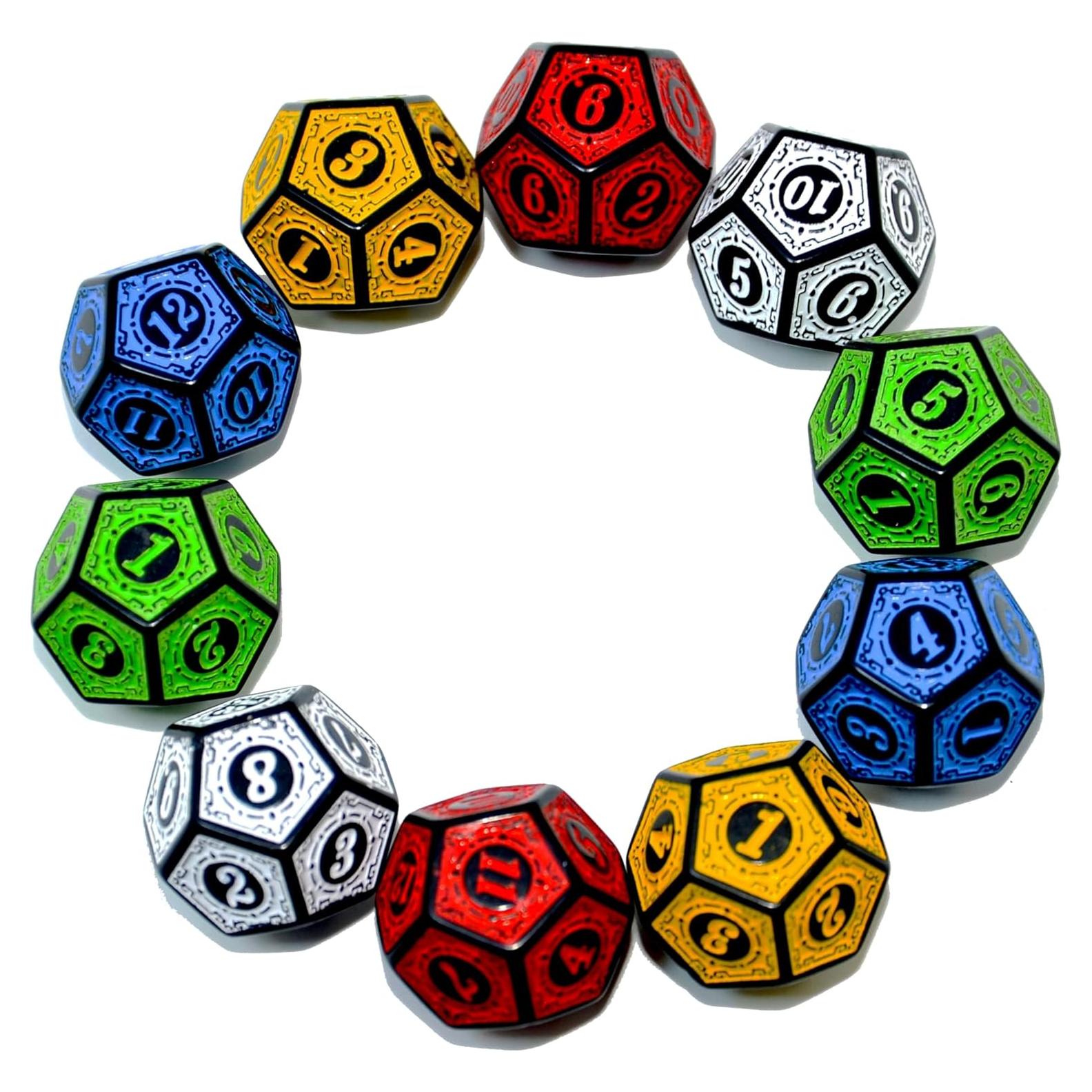 Paquete de 10 Dados D12 Colores Mezclados SmartDealsPro