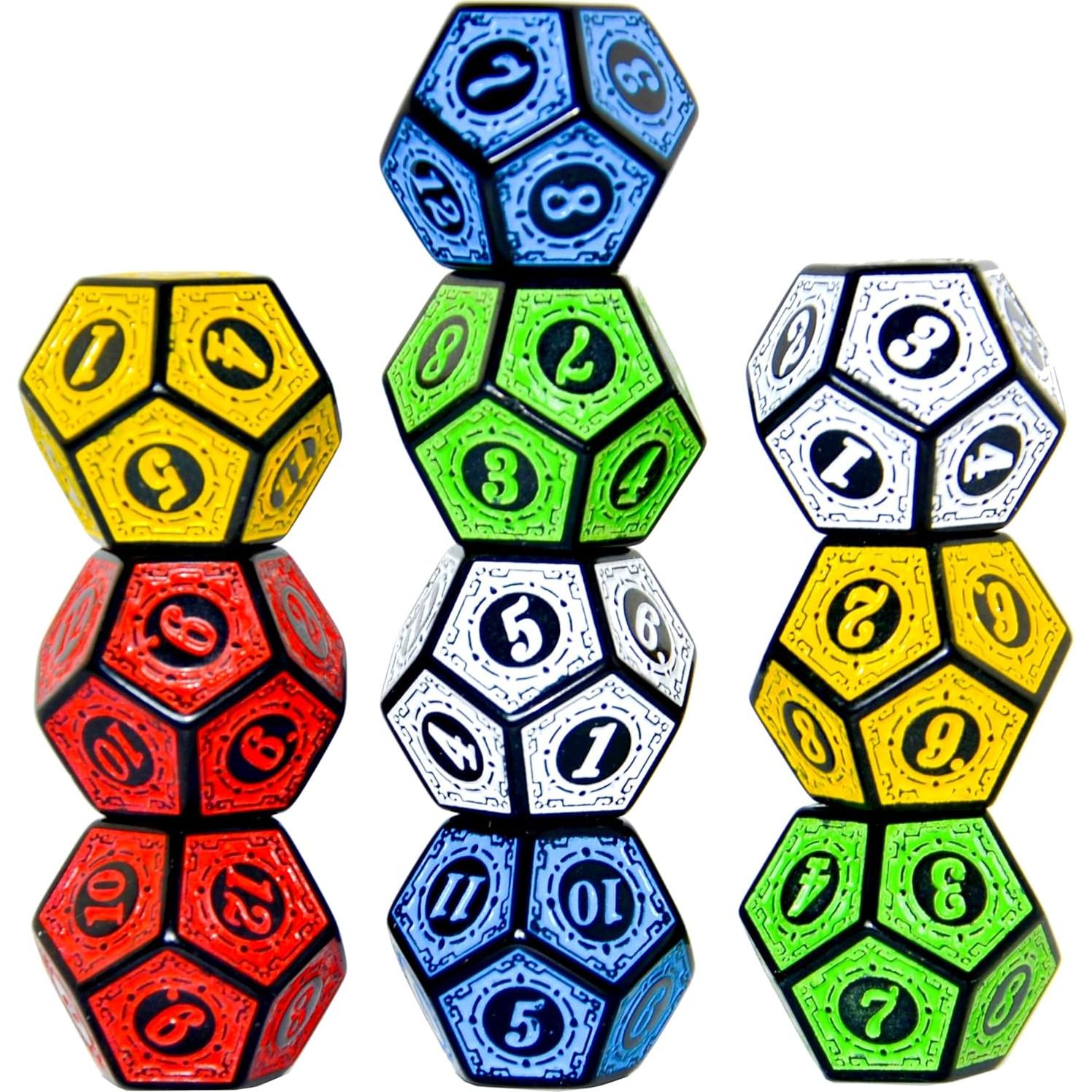 Paquete de 10 Dados D12 Colores Mezclados SmartDealsPro