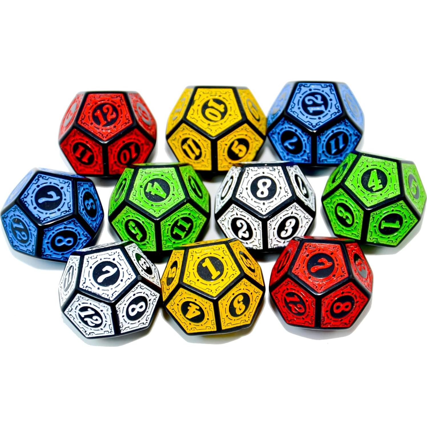 Paquete de 10 Dados D12 Colores Mezclados SmartDealsPro