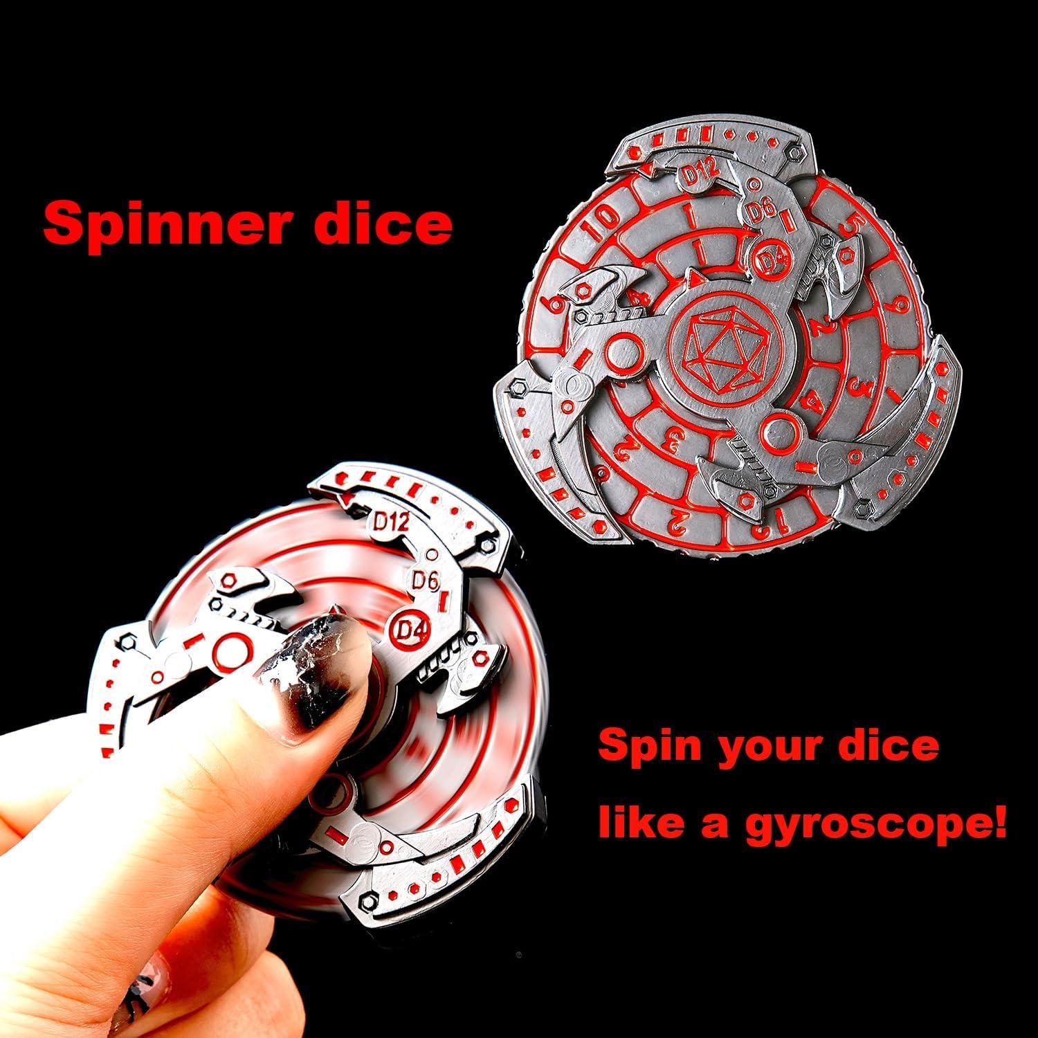 Juego de Dados DND 7-en-1 FTNNGIME Metal Negro Plateado