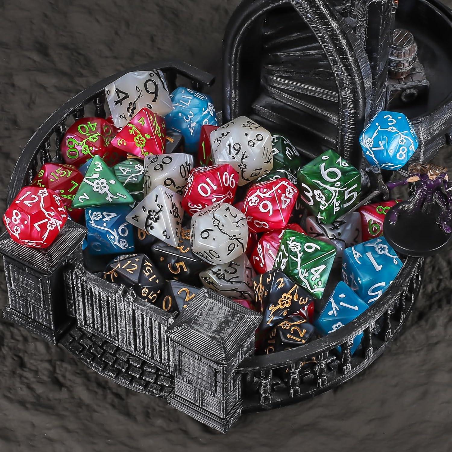 Conjunto de Dados Poliedricos CiaraQ 42pcs con 6 Bolsas D&D