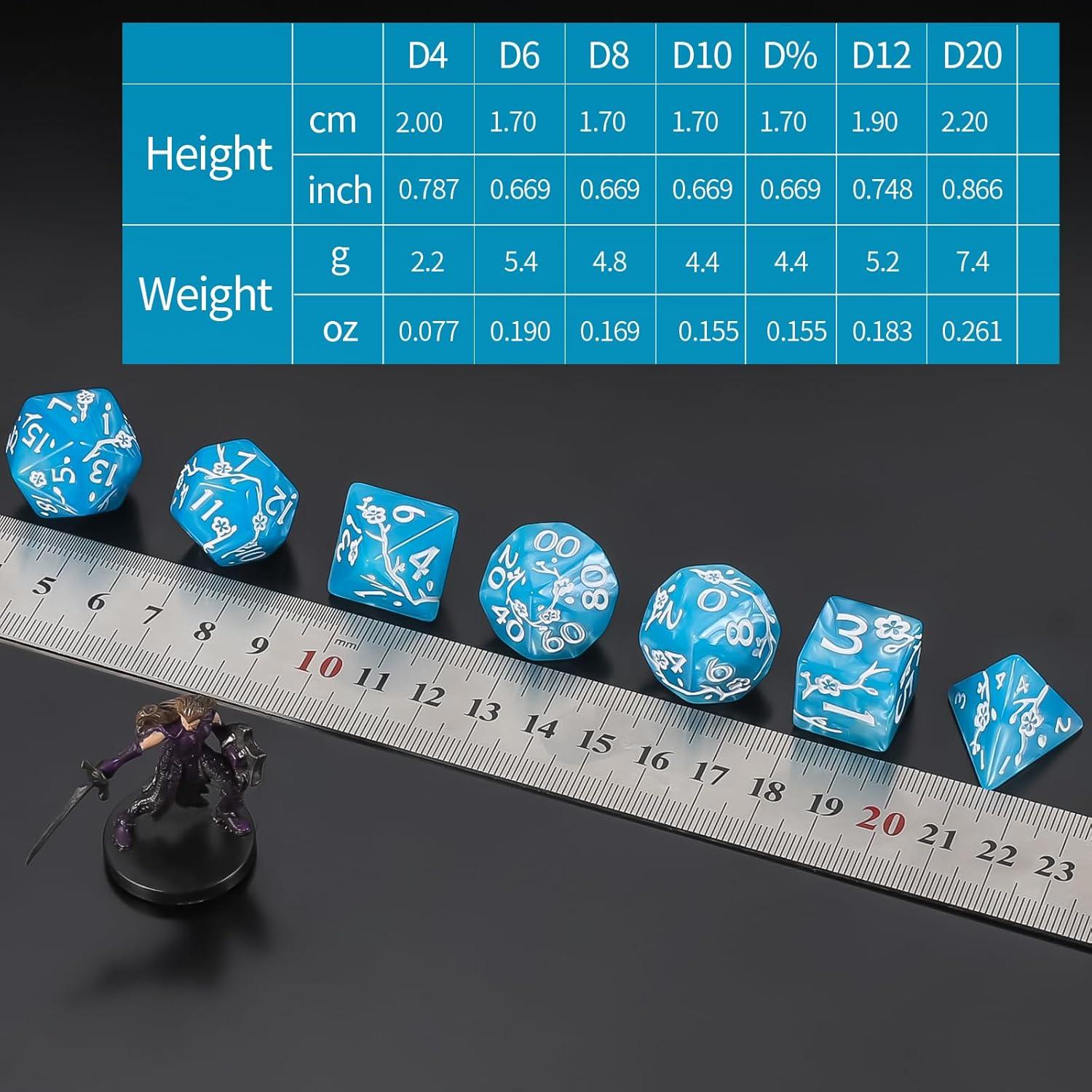 Conjunto de Dados Poliedricos CiaraQ 42pcs con 6 Bolsas D&D