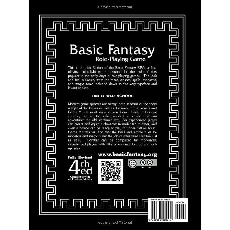 20th Anniversary Basic Fantasy RPG Core Rules 4thEd