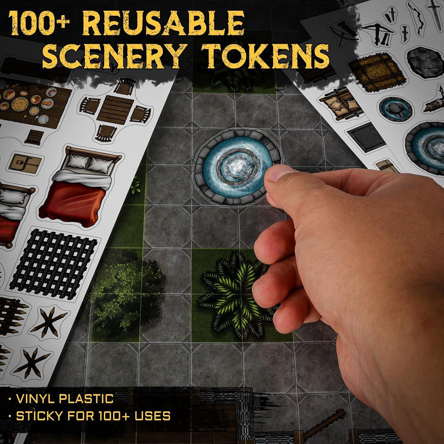 Libro de Mapas de Batalla CZYY - 32 Mats Reutilizables RPG