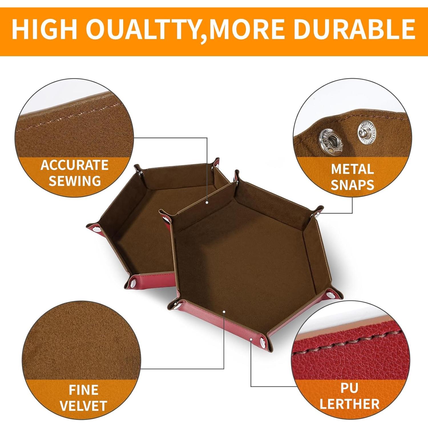 Set de Dados Poliedricos DND 42 Piezas con Bolsas y Bandeja