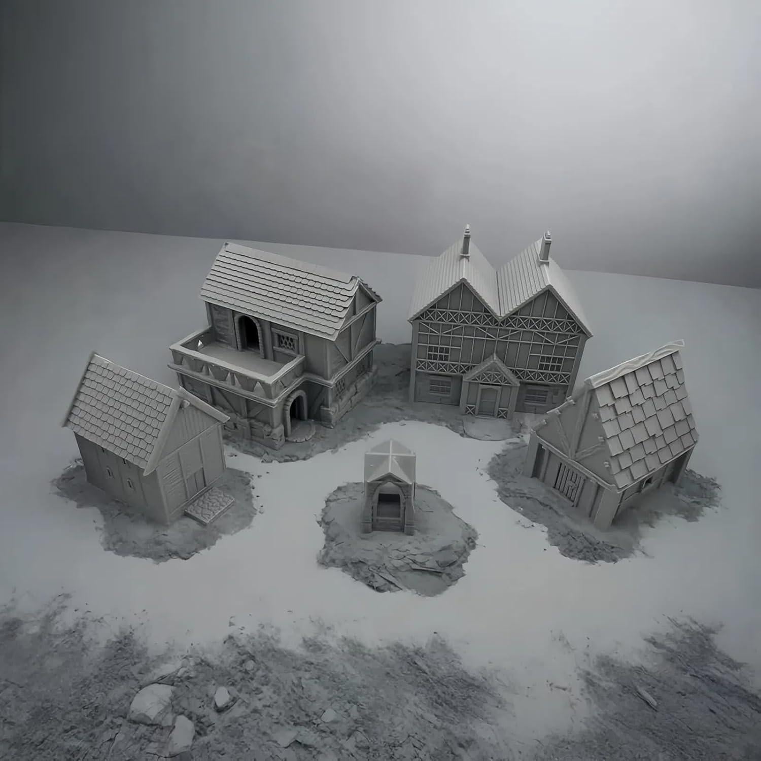 Miniatura de Edificios Medievales Hautico para Juegos RPG 18mm