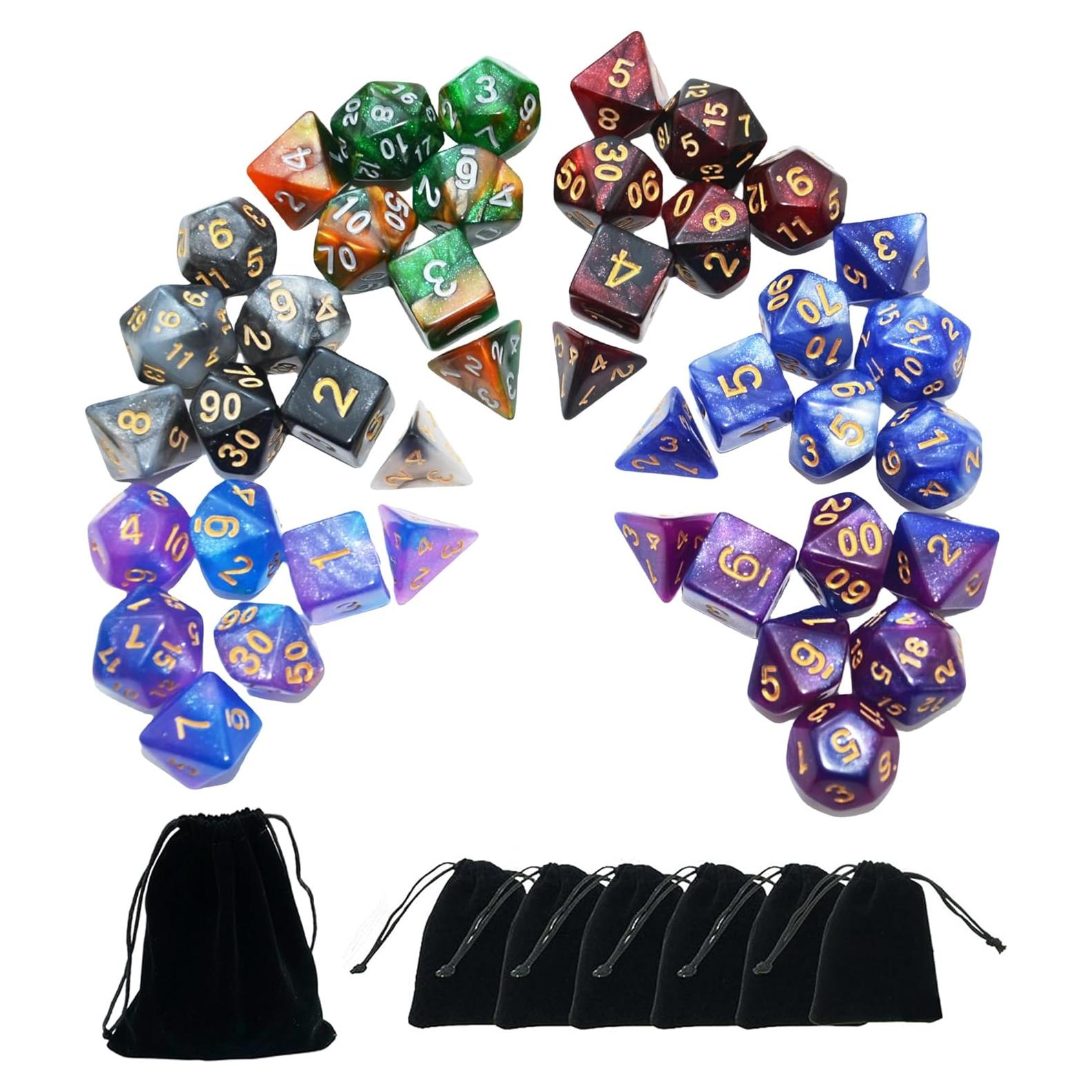 Dados Poliedricos Brillantes SmartDealsPro 42 Piezas DND RPG