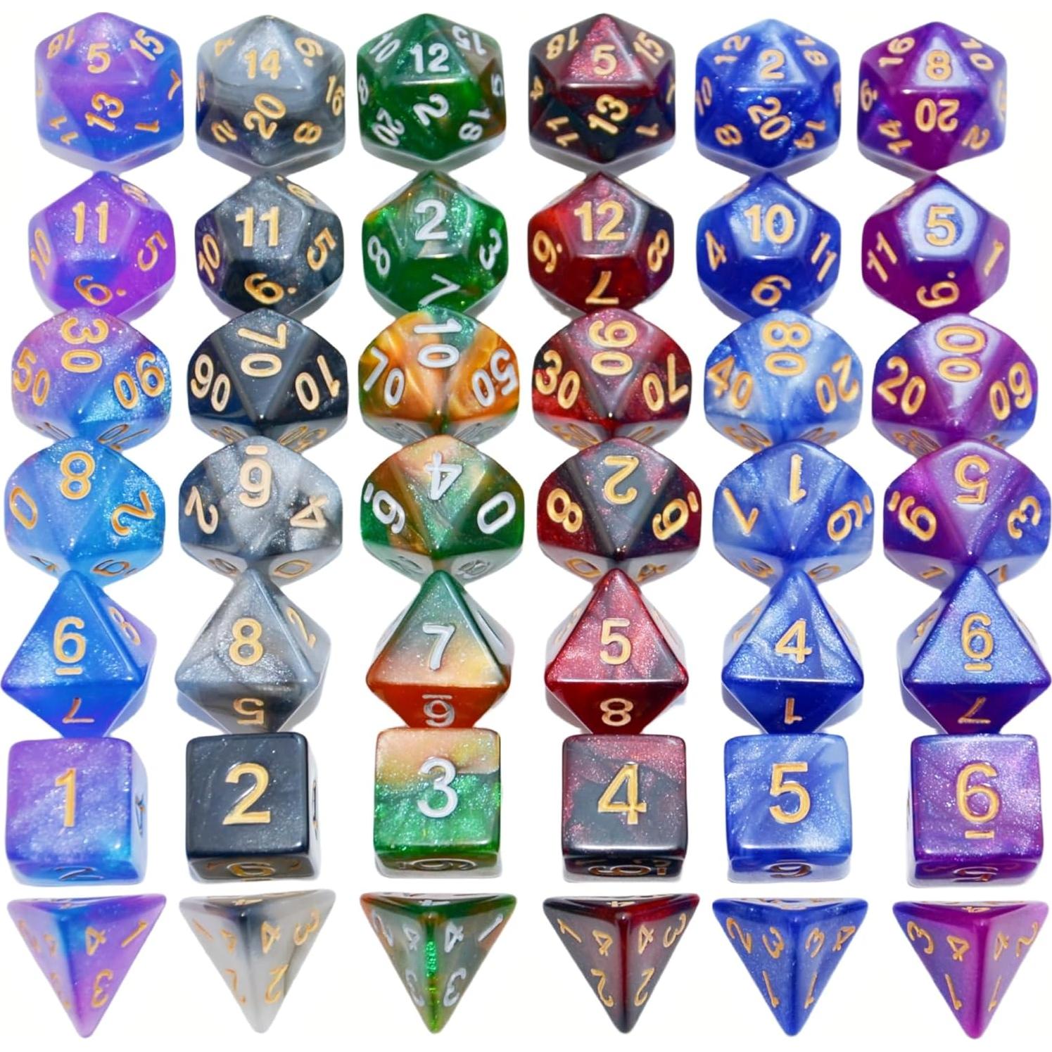 Dados Poliedricos Brillantes SmartDealsPro 42 Piezas DND RPG