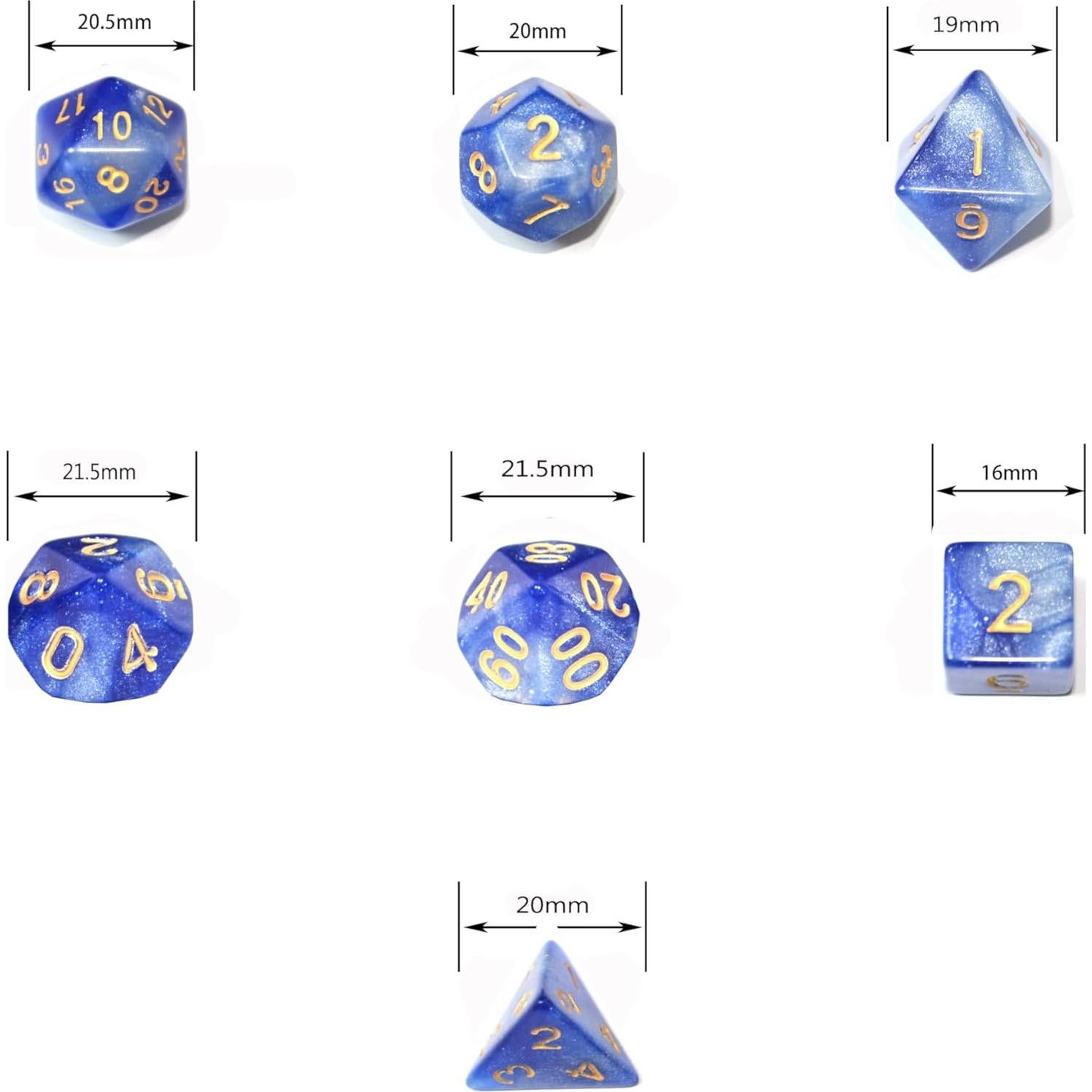 Dados Poliedricos Brillantes SmartDealsPro 42 Piezas DND RPG