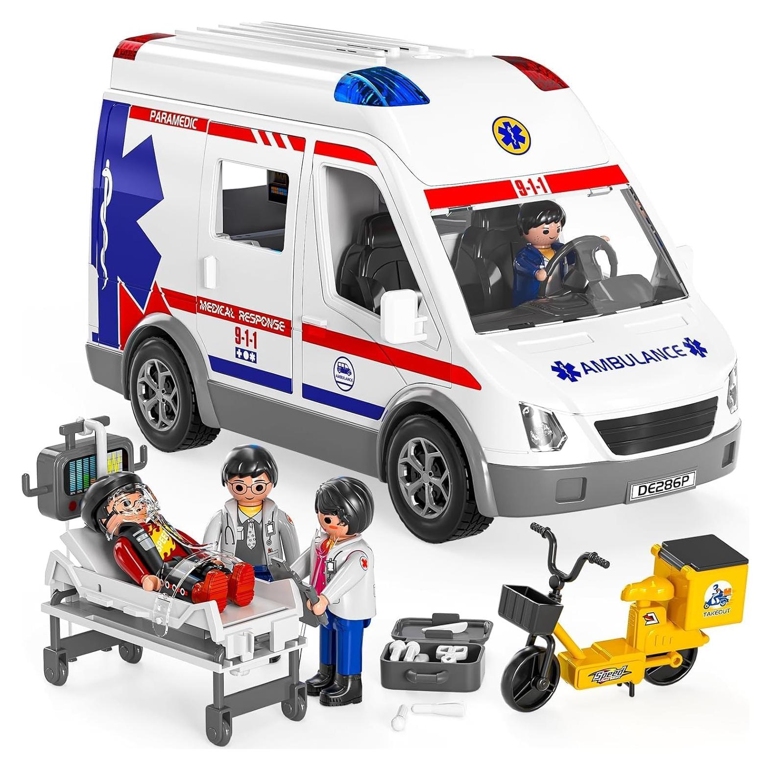 Juguete Ambulancia Push & Go Playkidiz con Luces y Sonidos