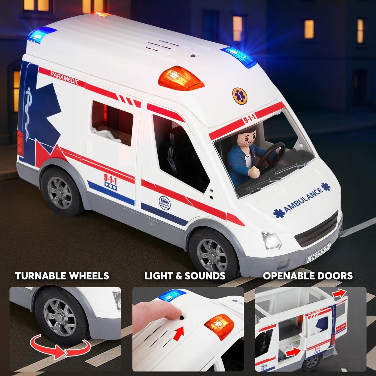 Juguete Ambulancia Push & Go Playkidiz con Luces y Sonidos