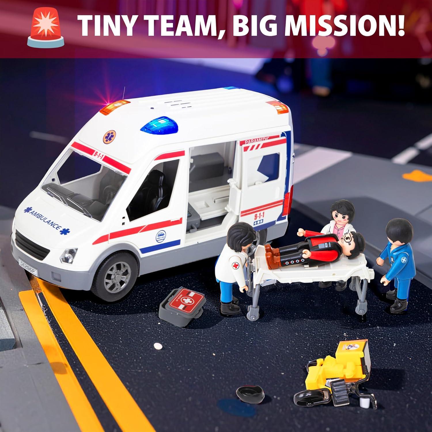 Juguete Ambulancia Push & Go Playkidiz con Luces y Sonidos