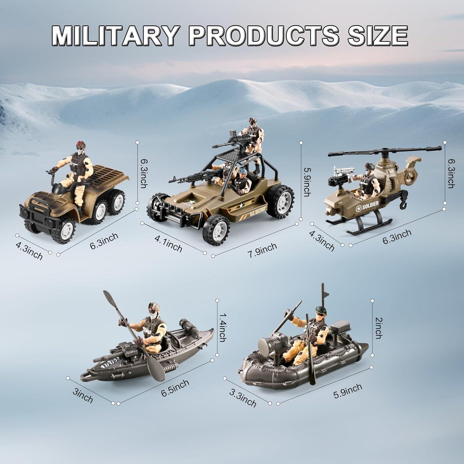 Juego de Soldados del Ejército 86 en 1 JASSKKBO con Base Militar