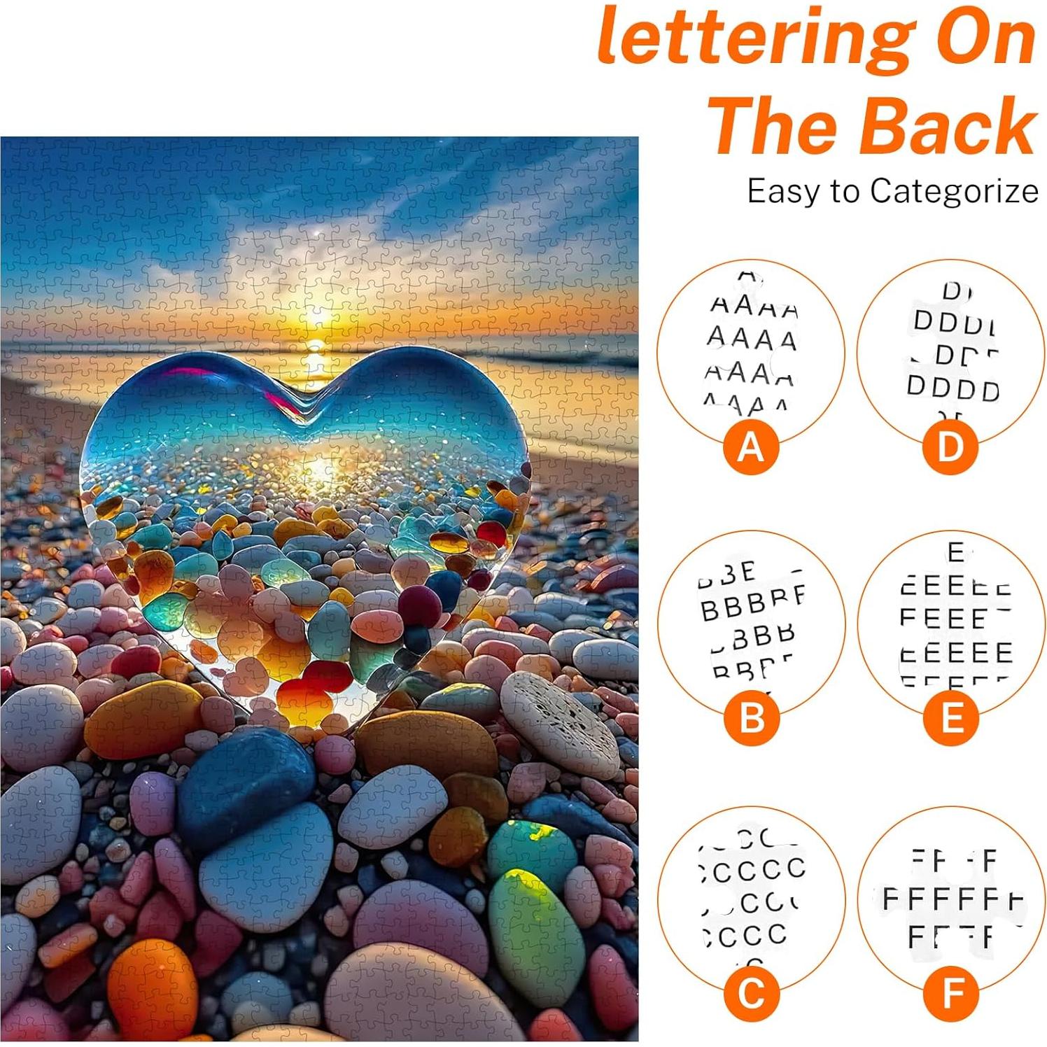 Rompecabezas 1000 Piezas Love Pebbles para Adultos 70x50 cm