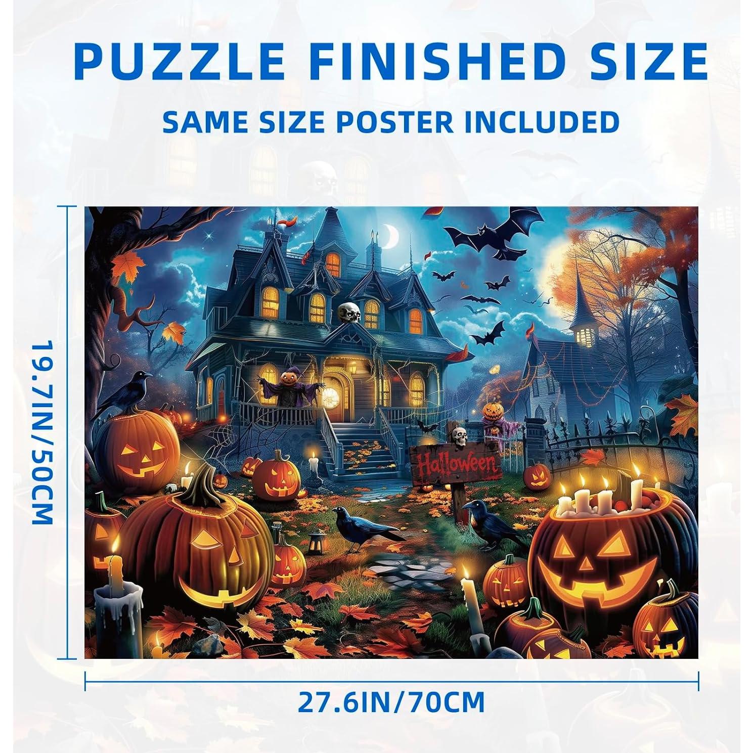 Rompecabezas Nattork 1000 Piezas Casa Embrujada Halloween 70x50cm