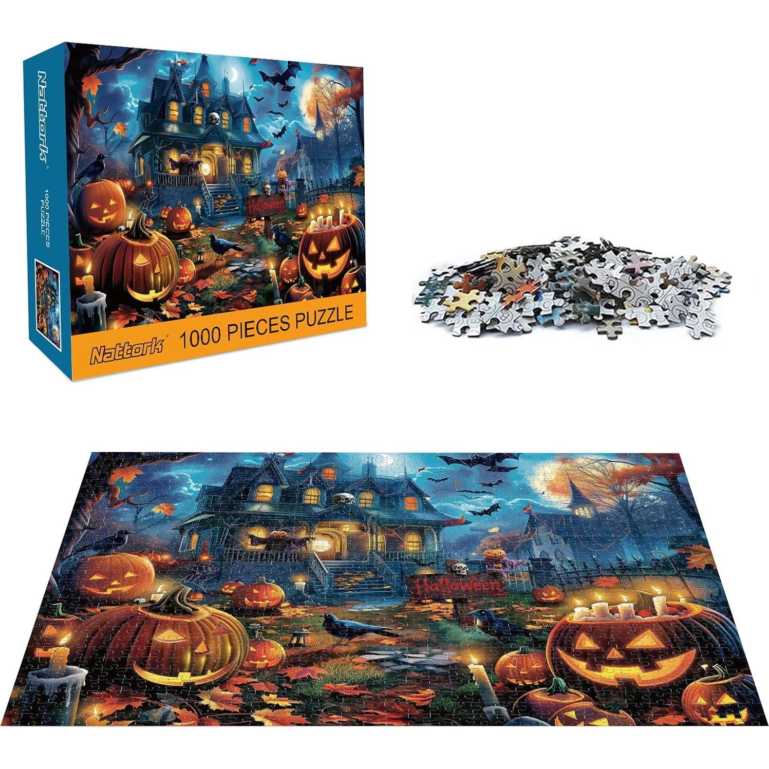 Rompecabezas Nattork 1000 Piezas Casa Embrujada Halloween 70x50cm