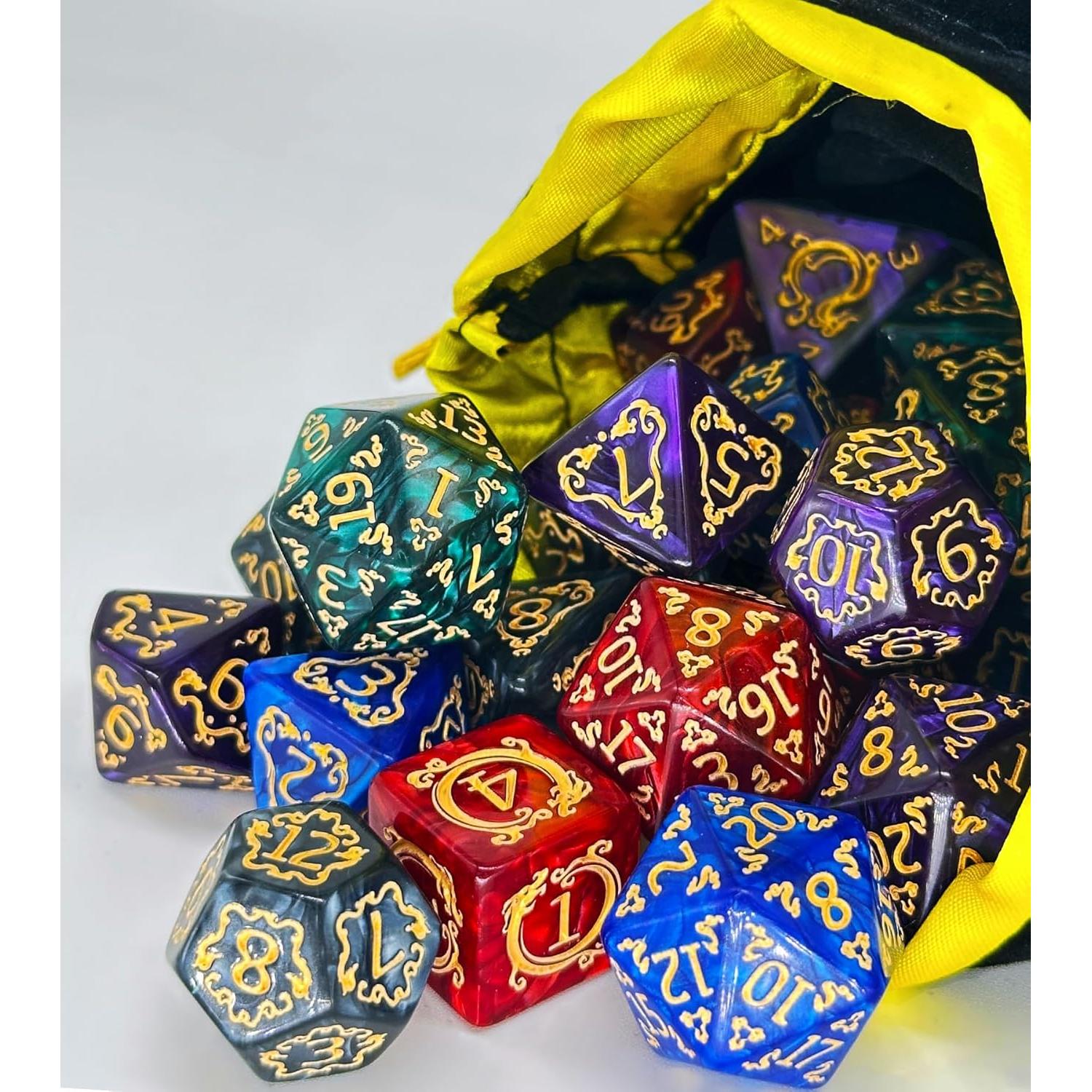 Juego de Dados Poliedricos ODINROLL 35 Piezas D&D RPG