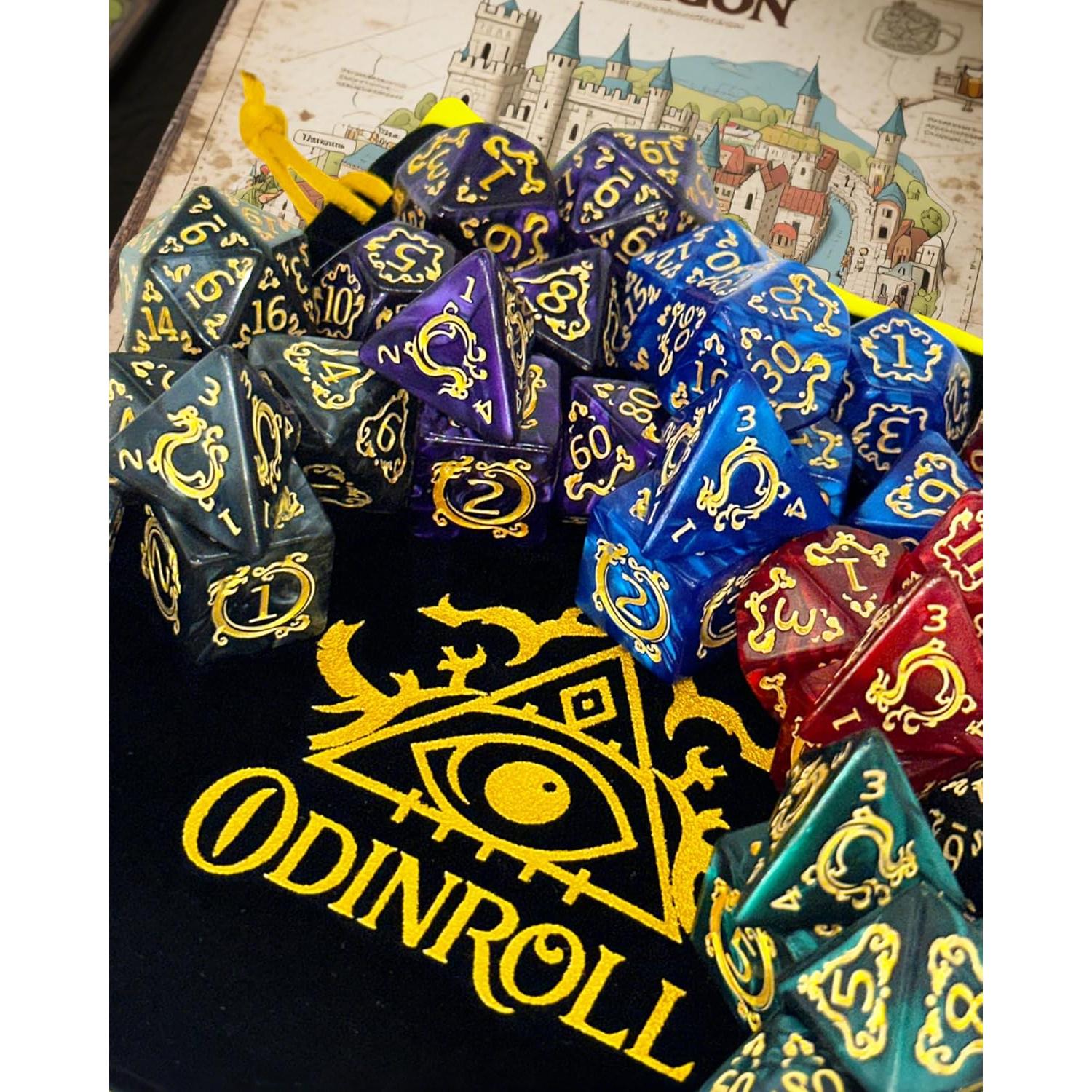 Juego de Dados Poliedricos ODINROLL 35 Piezas D&D RPG