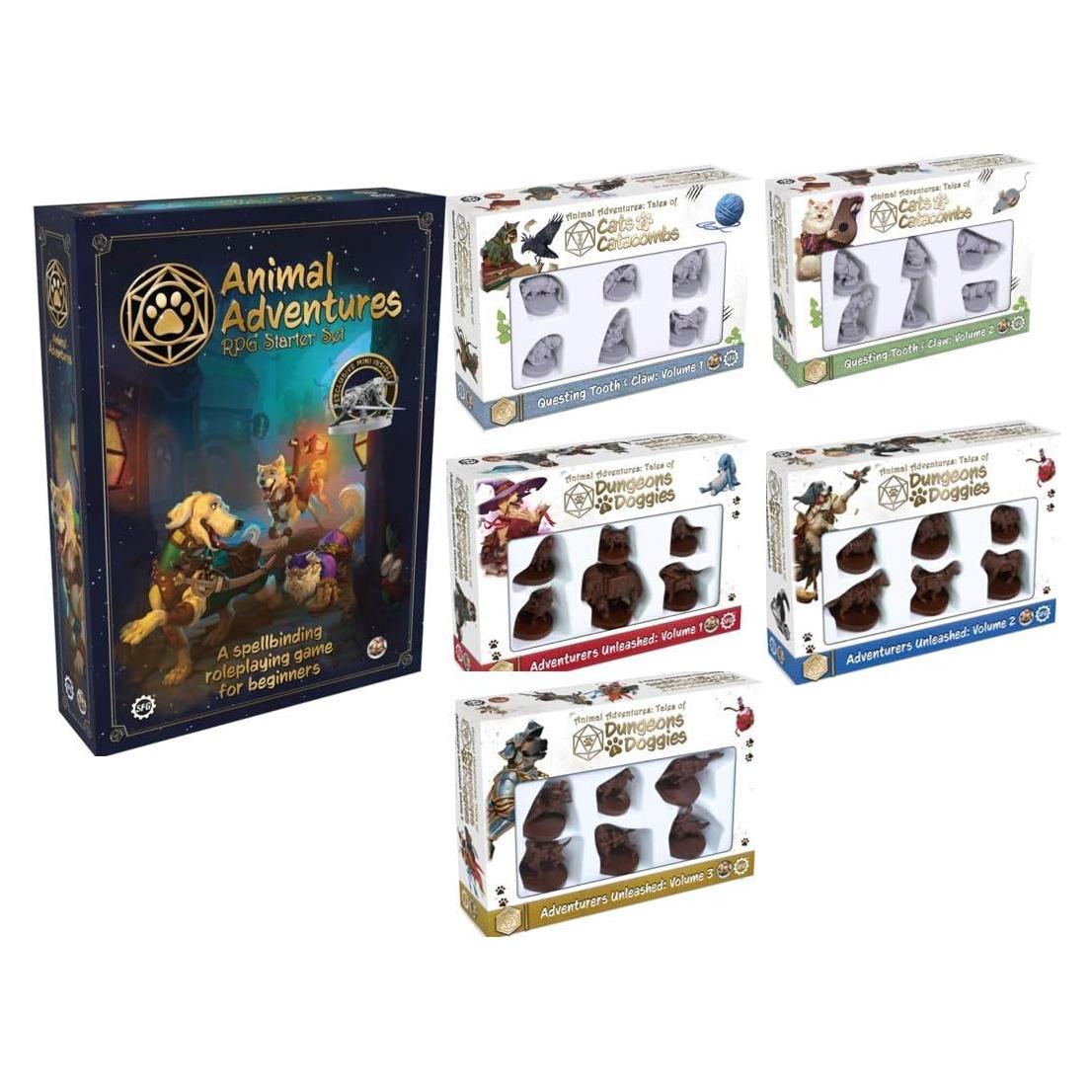 Conjunto de Inicio RPG Aventuras de Animales Steamforged 6 Miniaturas