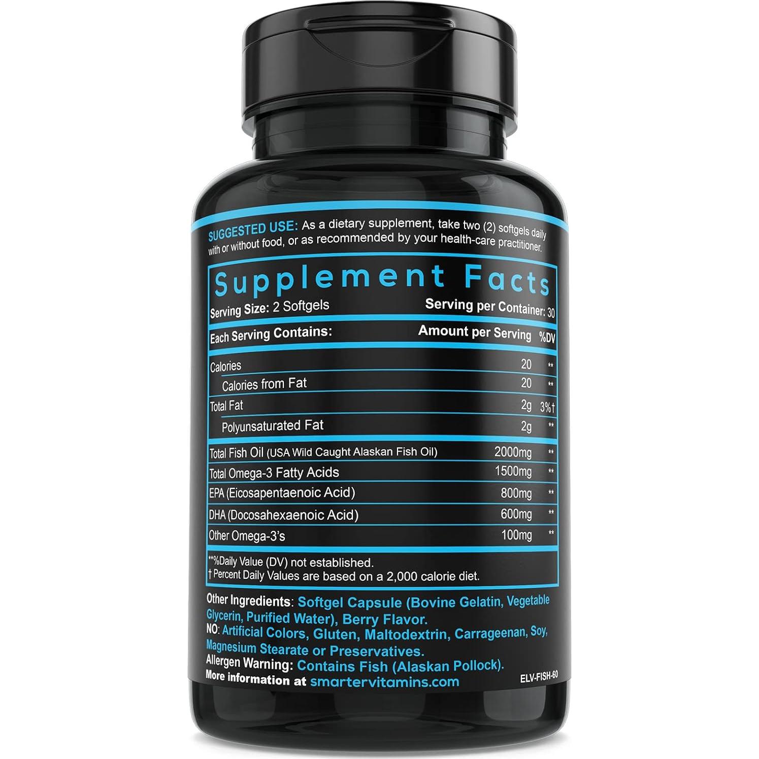 Aceite de Pescado Omega 3 SmarterVitamins 2000mg Sabor Fresa