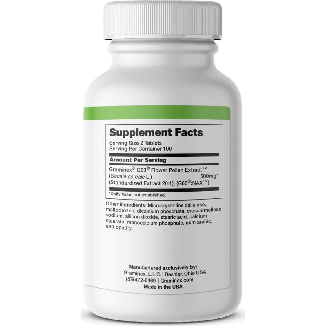 Suplemento PollenAid Graminex 200 Tabletas Salud Próstata