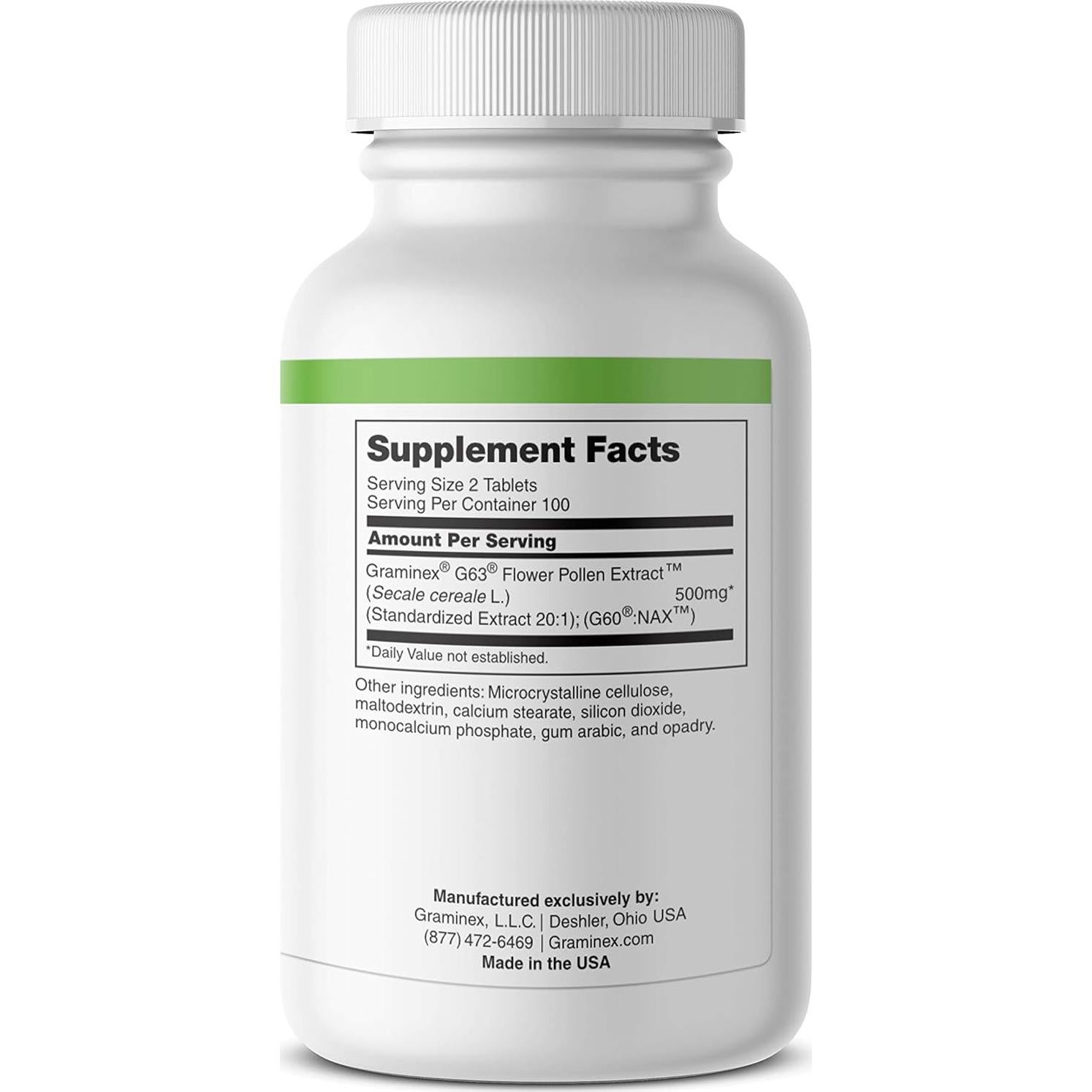 Suplemento PollenAid Graminex 200 Tabletas Salud Próstata