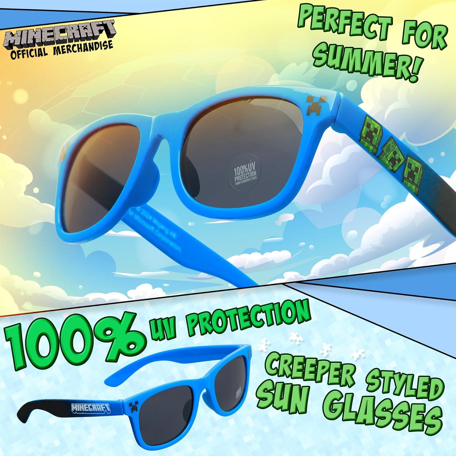 Gorra de béisbol Minecraft y gafas de sol UV para niños
