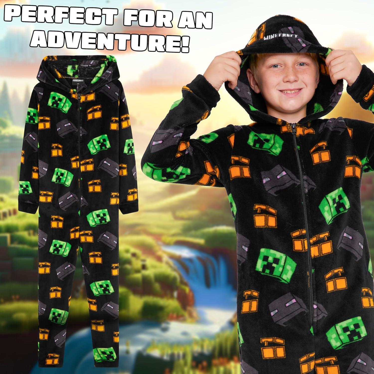 Pijama de una pieza Minecraft para niños 9-10 años - Forro polar