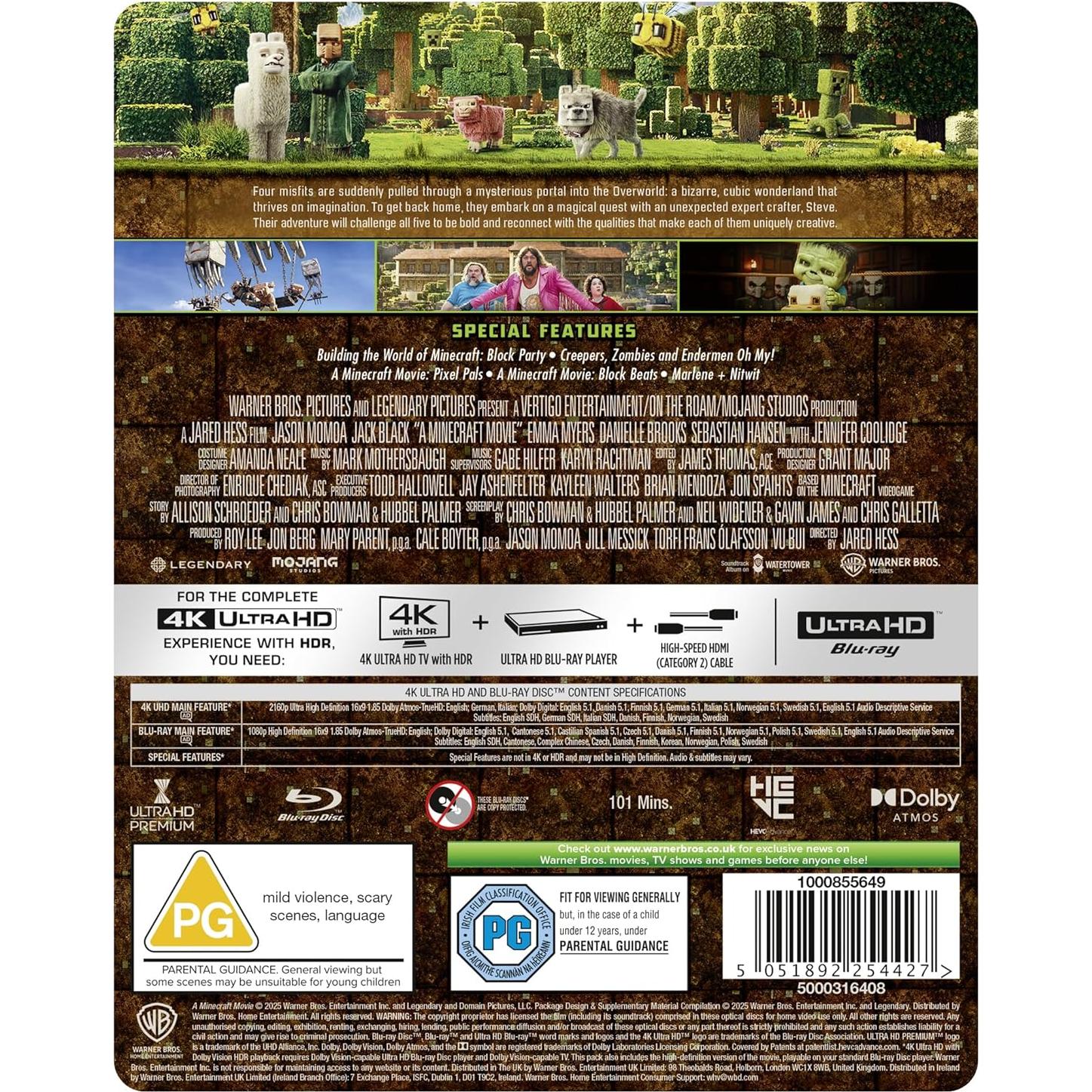 Steelbook Coleccionista Minecraft 4K Ultra HD Blu-ray 2025