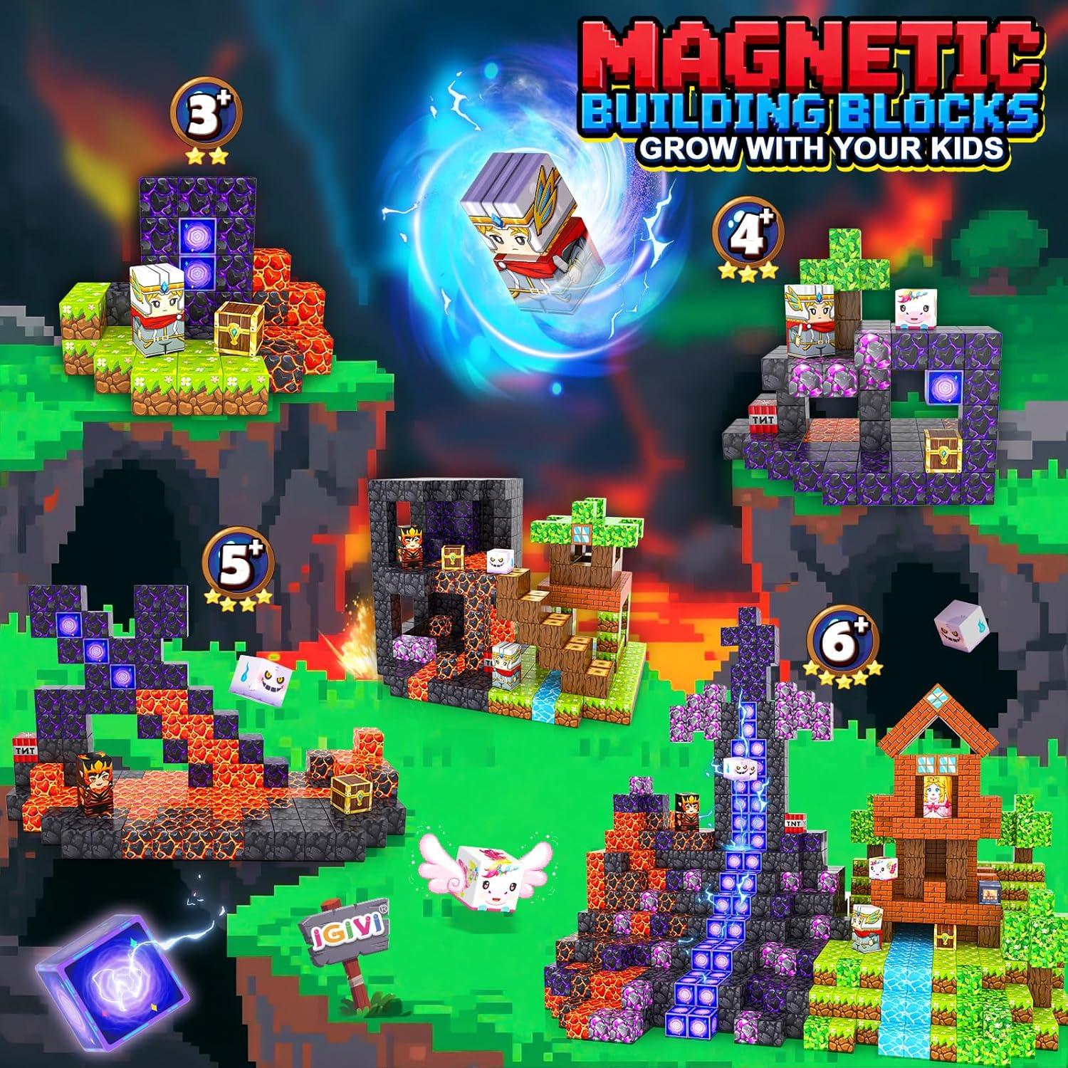 Bloques Magnéticos IGIVI 100PCS - Juguetes STEM 3D para Niños