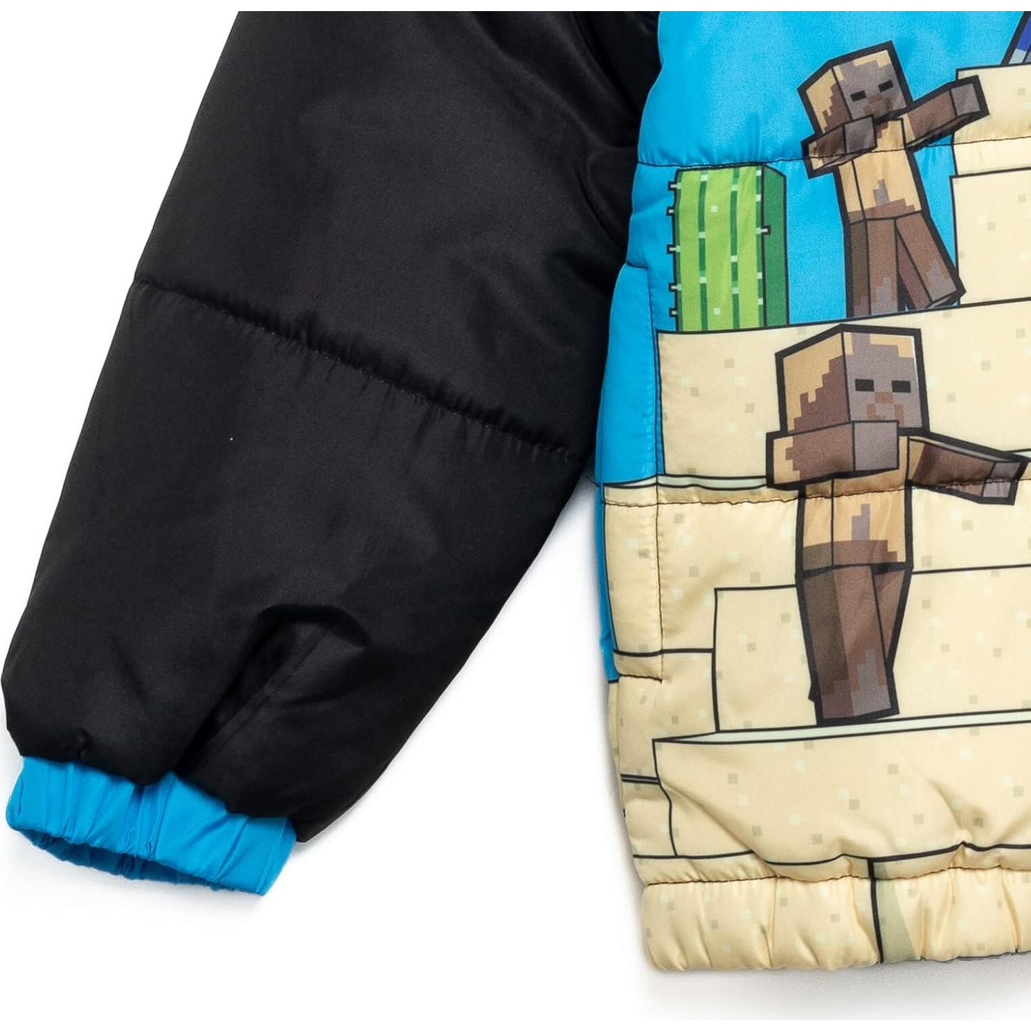 Abrigo acolchado Minecraft Creeper Steve para niños 7-8 años