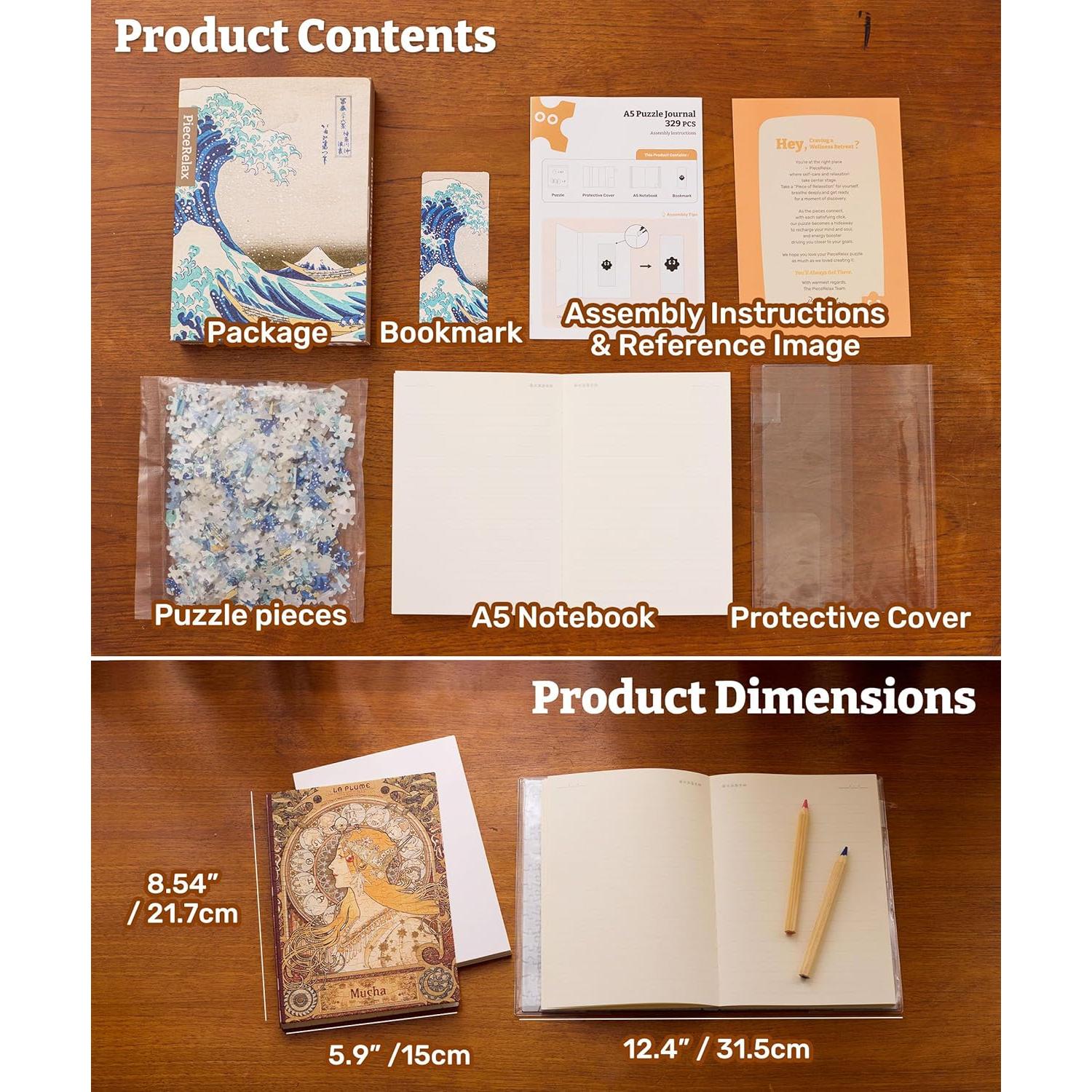 Cuaderno A5 PieceRelax con Puzzle Alphonse Mucha 329 Piezas