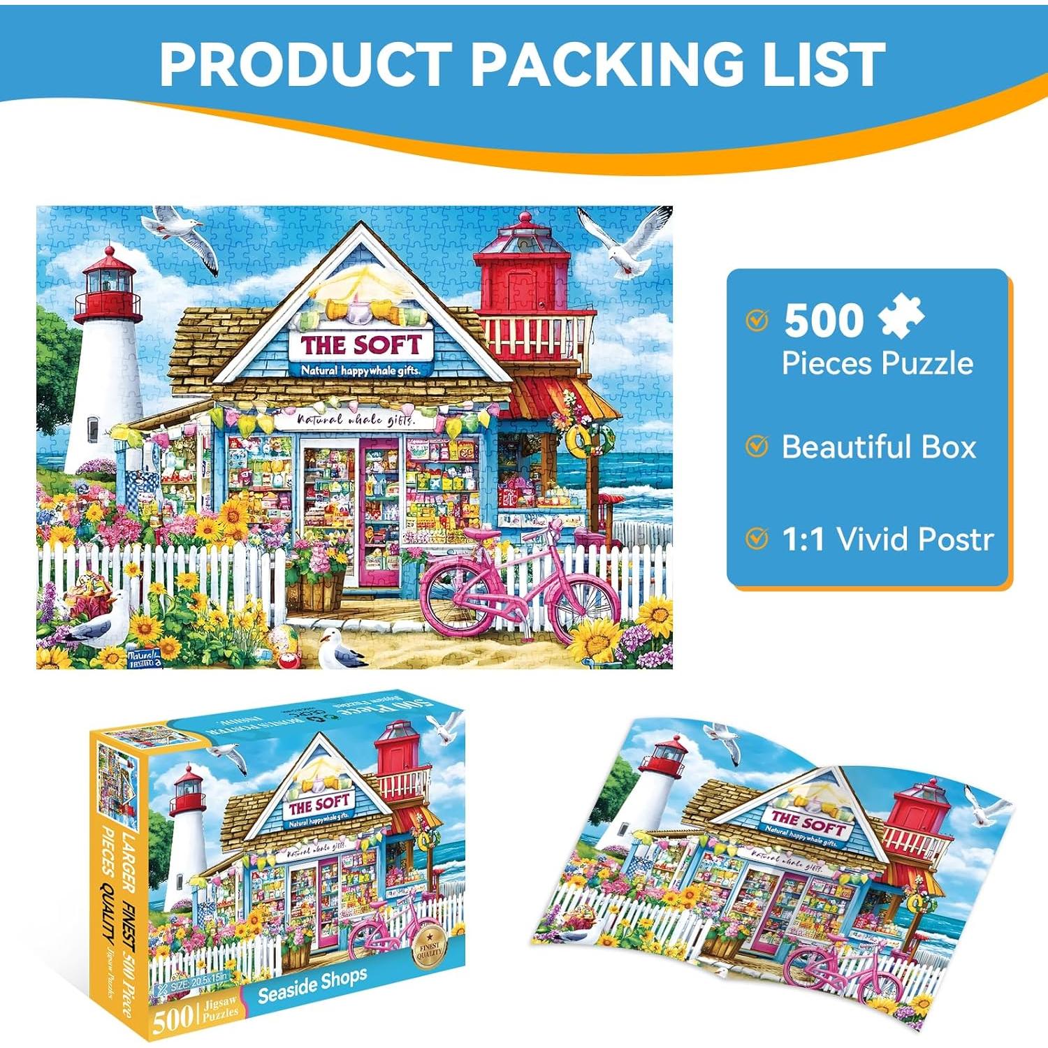 Rompecabezas de 500 Piezas ZSYCZAO Tiendas Costeñas 52.1x38.1cm