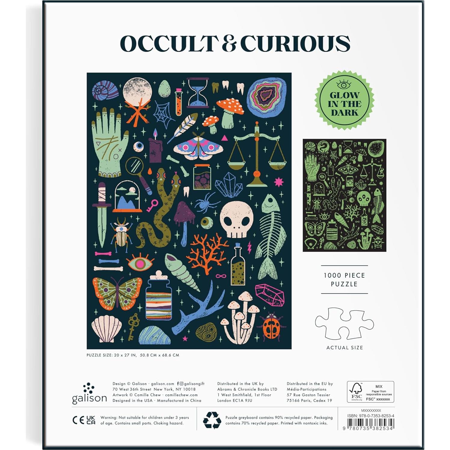Rompecabezas Galison Oculto y Curioso 1000 Piezas Brilla en la Oscuridad