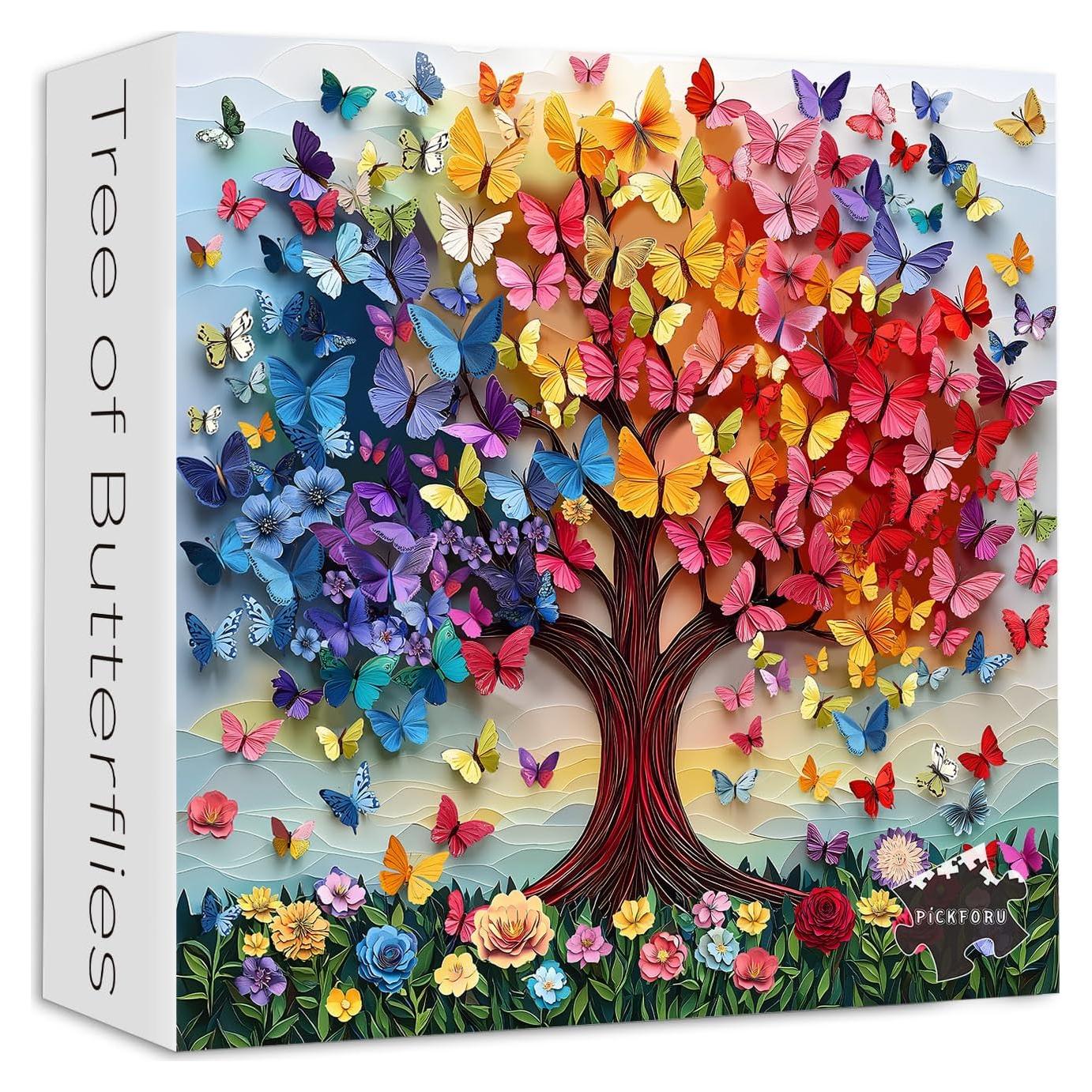 Rompecabezas PICKFORU 1000 Piezas Mariposas Árbol de la Vida