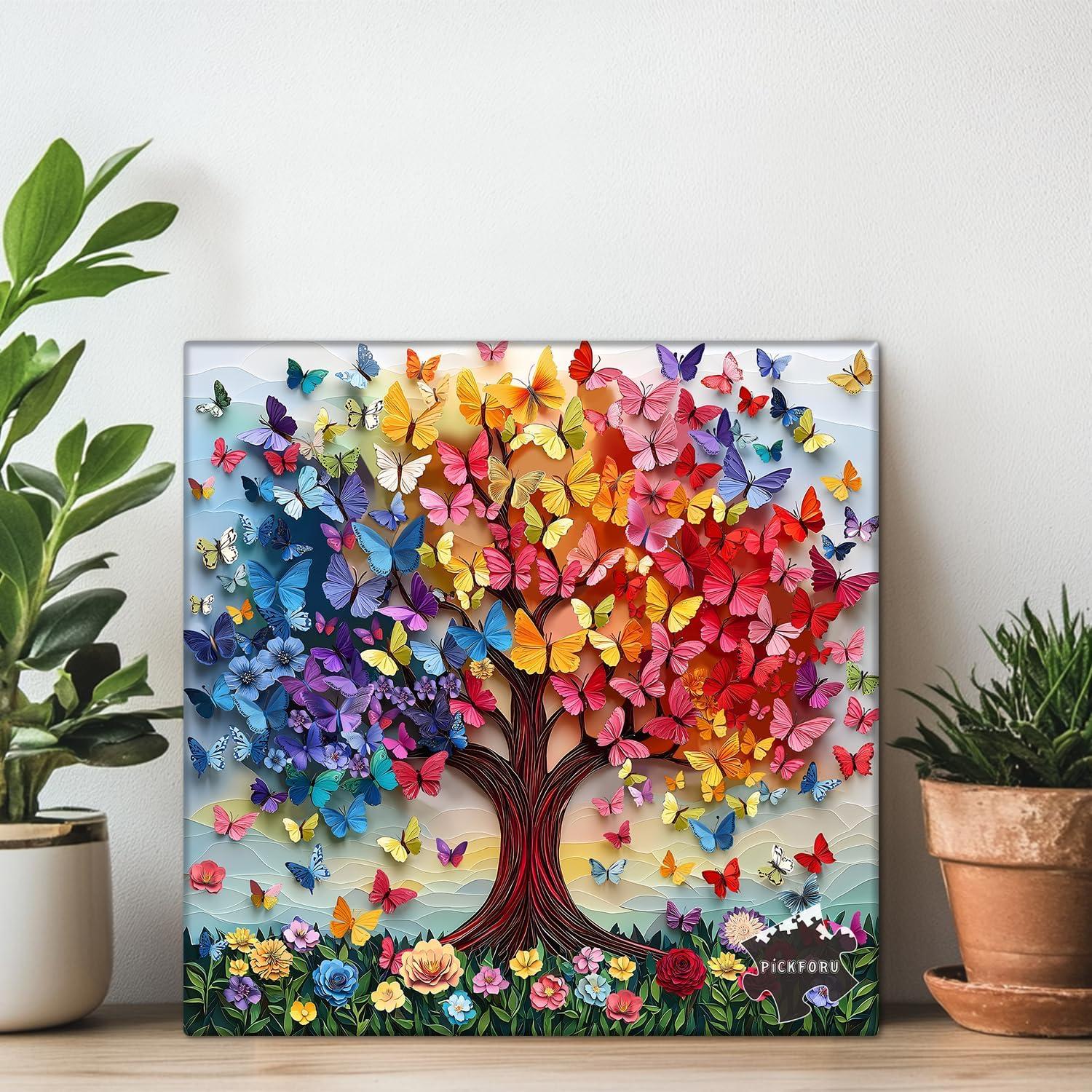 Rompecabezas PICKFORU 1000 Piezas Mariposas Árbol de la Vida