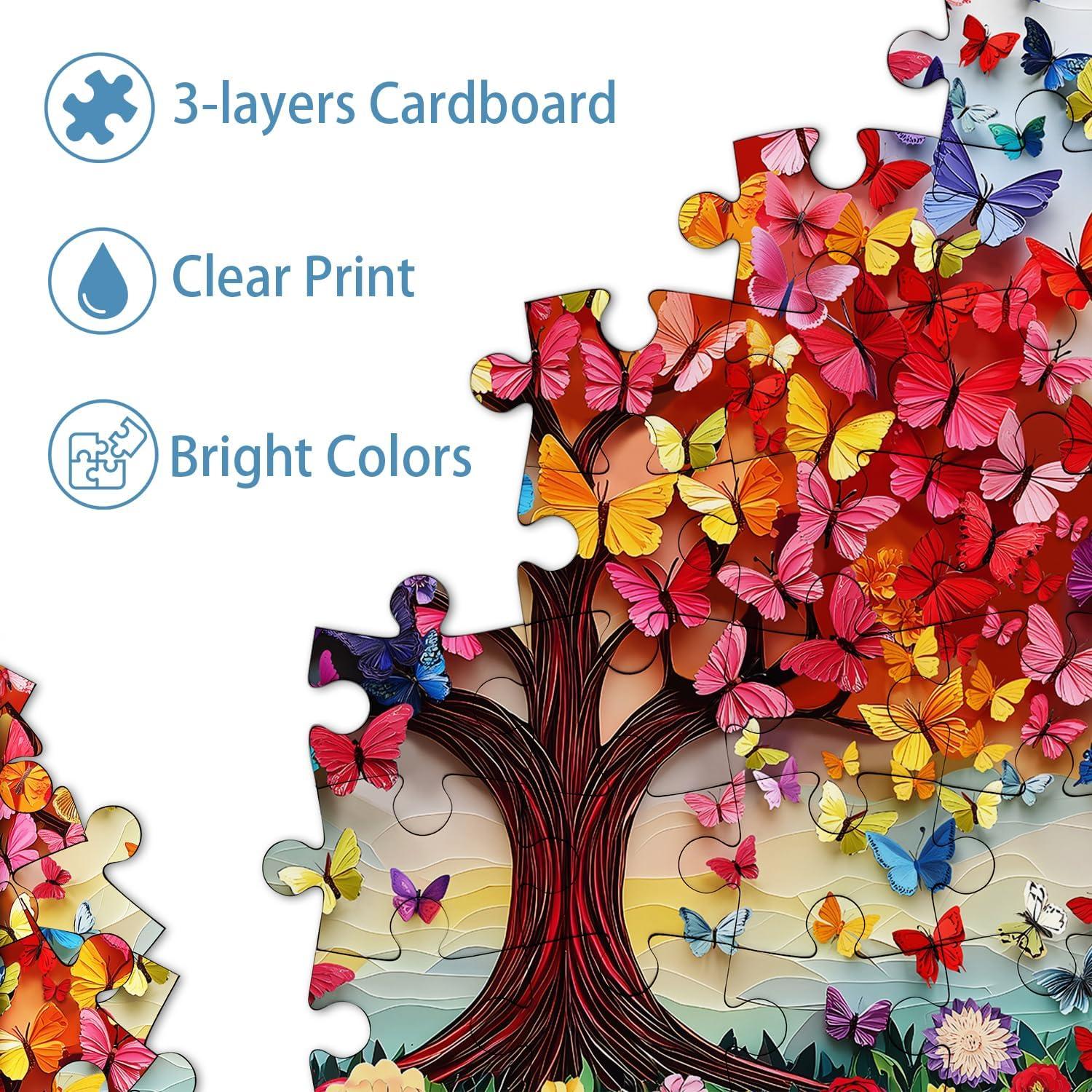 Rompecabezas PICKFORU 1000 Piezas Mariposas Árbol de la Vida