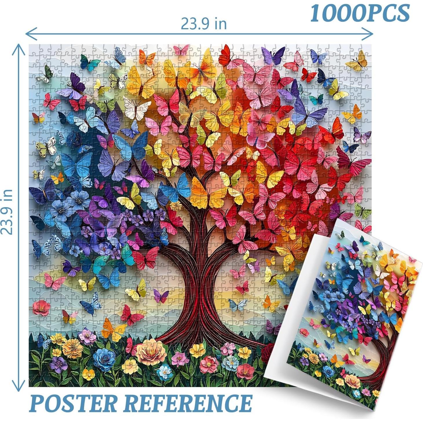 Rompecabezas PICKFORU 1000 Piezas Mariposas Árbol de la Vida